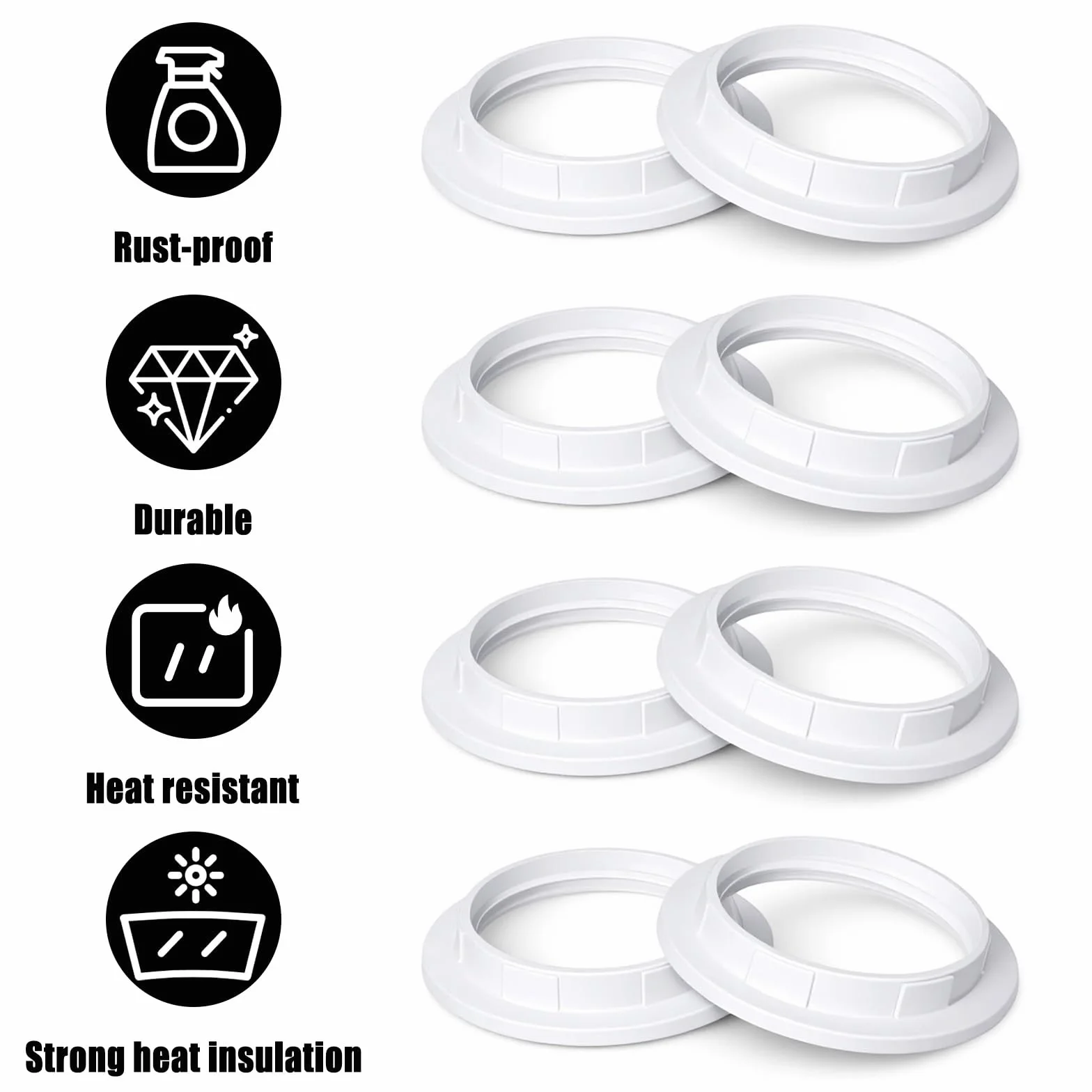 Pierścienie redukcyjne klosza lampy E27 38 mm z tworzywa sztucznego kołnierz śrubowy adapter