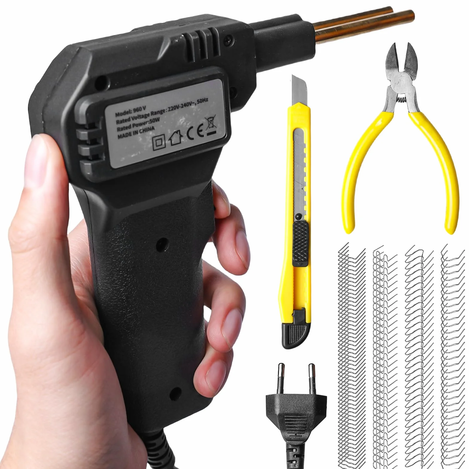 Spawarka do tworzywa sztucznego 50 W, 220 V, zestaw naprawczy z 200 szt. gwoździ
