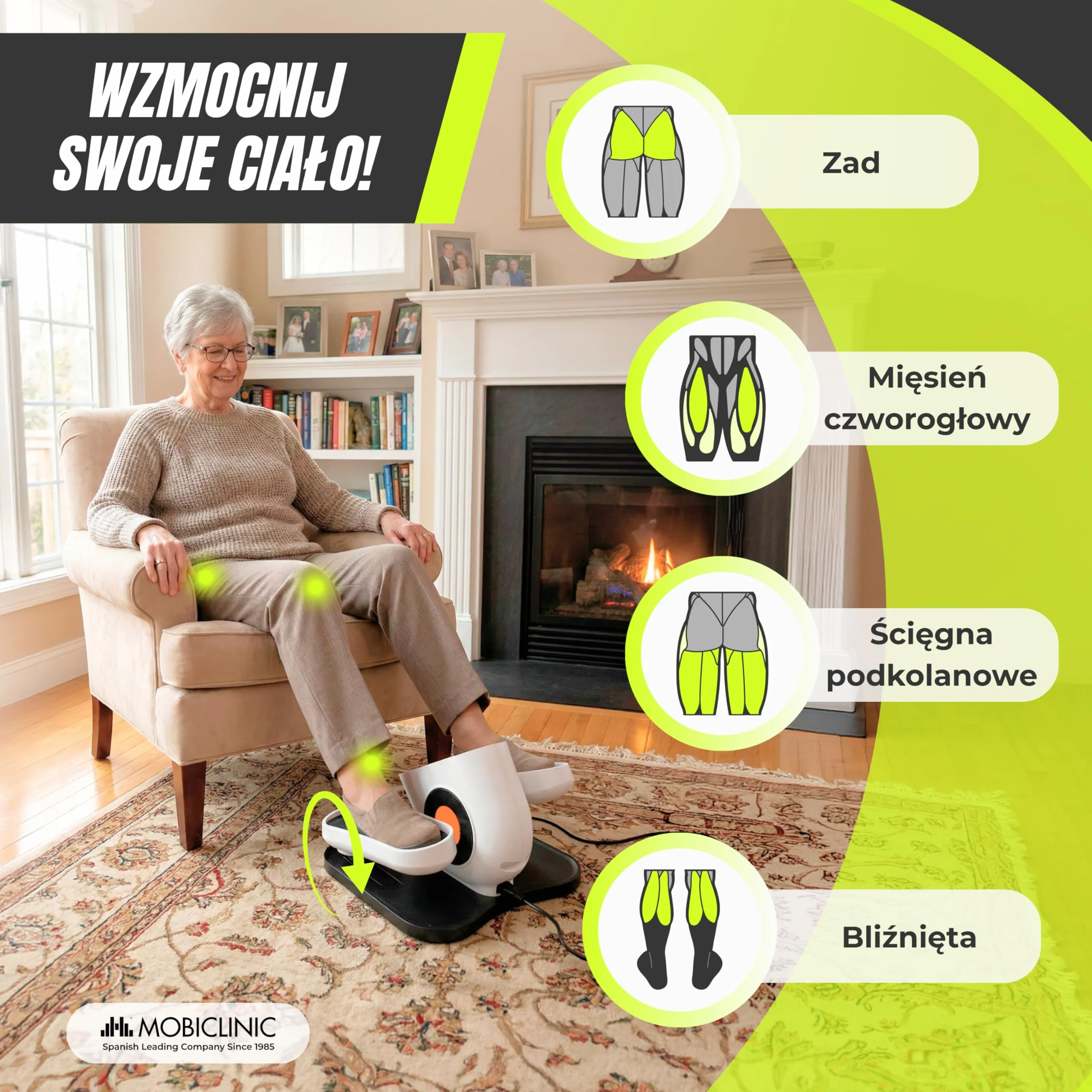 Mobiclinic®, Mini elektryczny Orbitrek, Tryb Manualny i Automatyczny, Wyświetlacz LED, Pilot Zdalnego Sterowania, 10 Prędkości, Pedałowanie Dwukierunkowe, Antypoślizgowy, do Domu i Biura, Mobidal