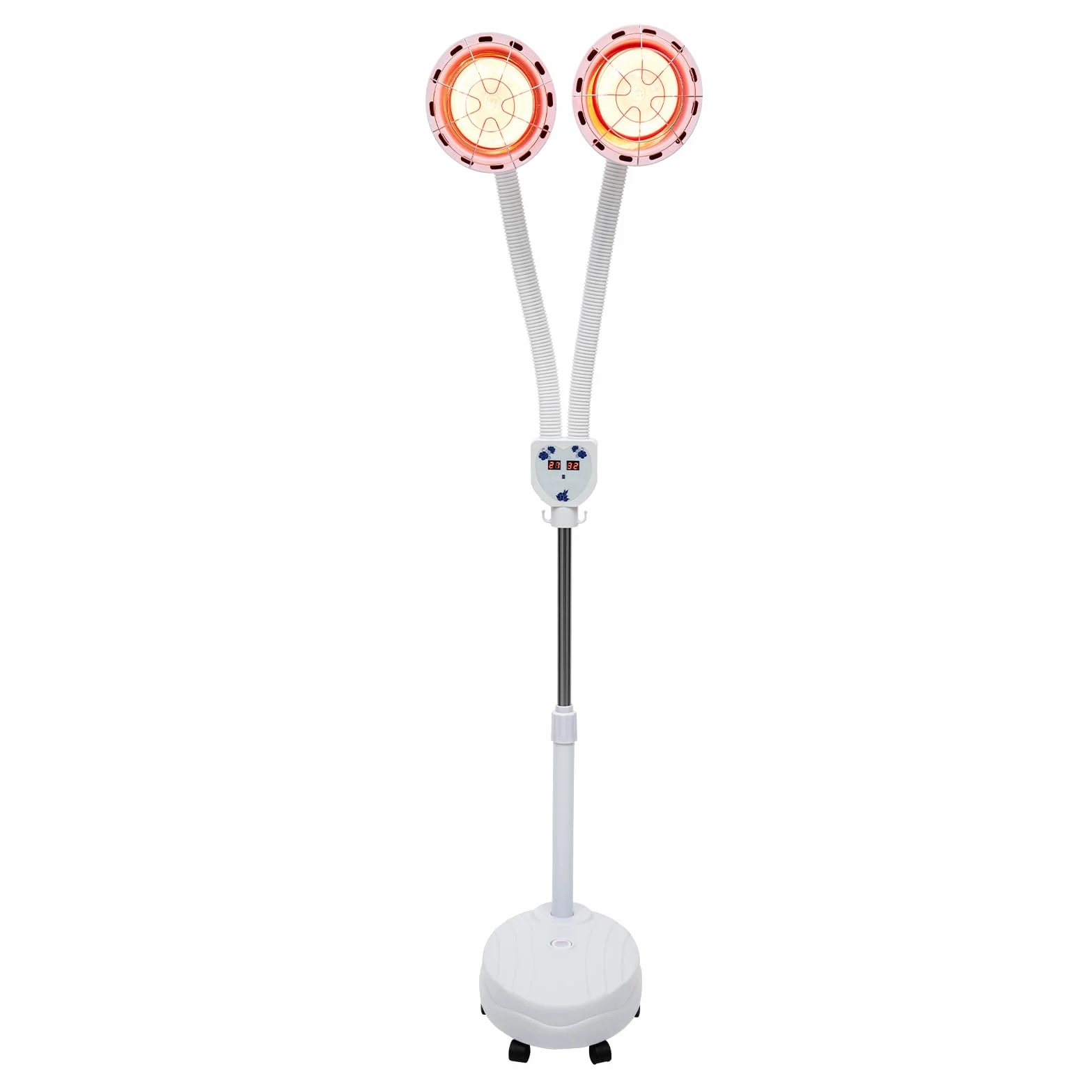 Lampa z czerwonym światłem 275 W, podwójna głowica, na podczerwień, grzewcza do masażu ze stojakiem 162 cm