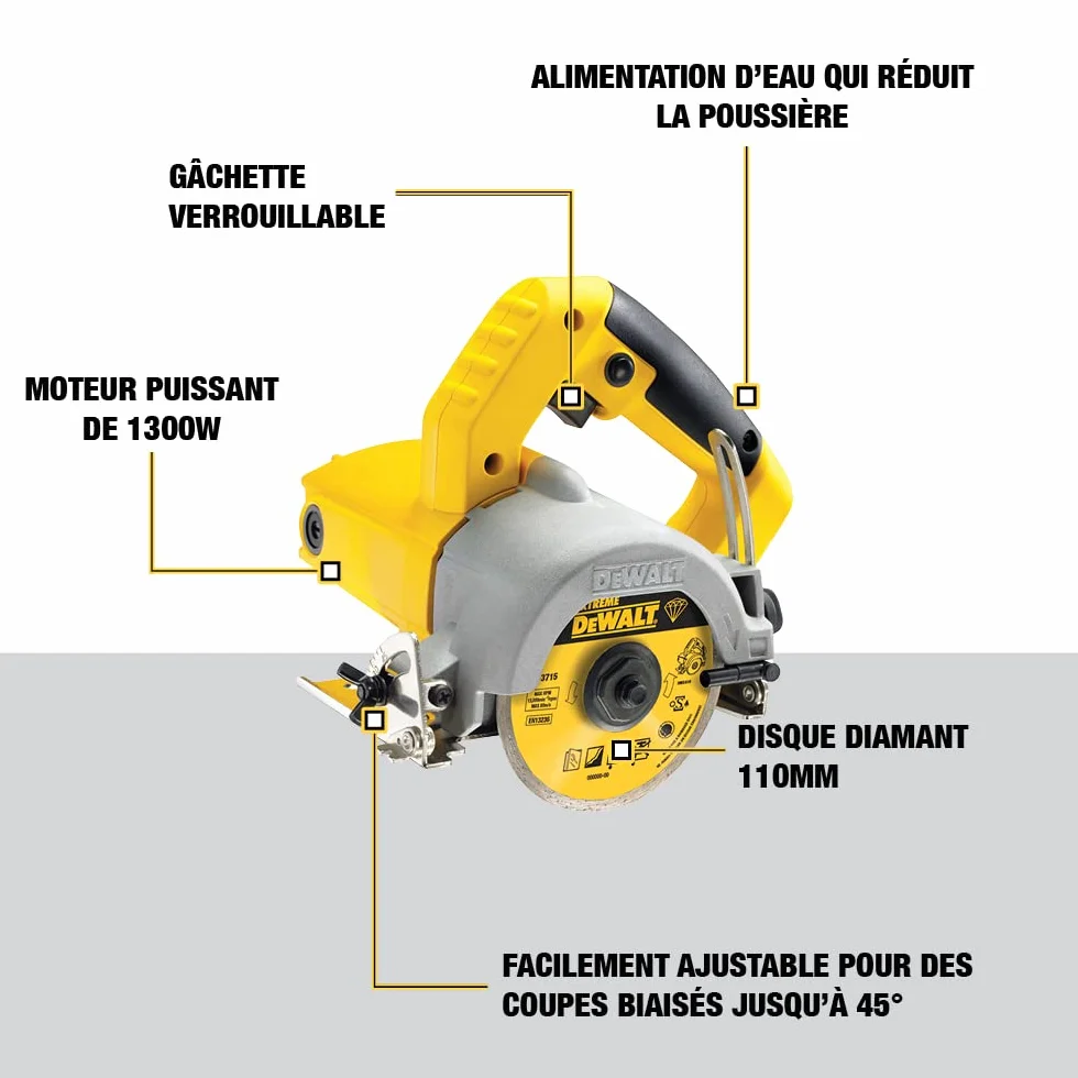 Dewalt DWC410-QS Piła do Płytek 1300 W 230 V 110 mm