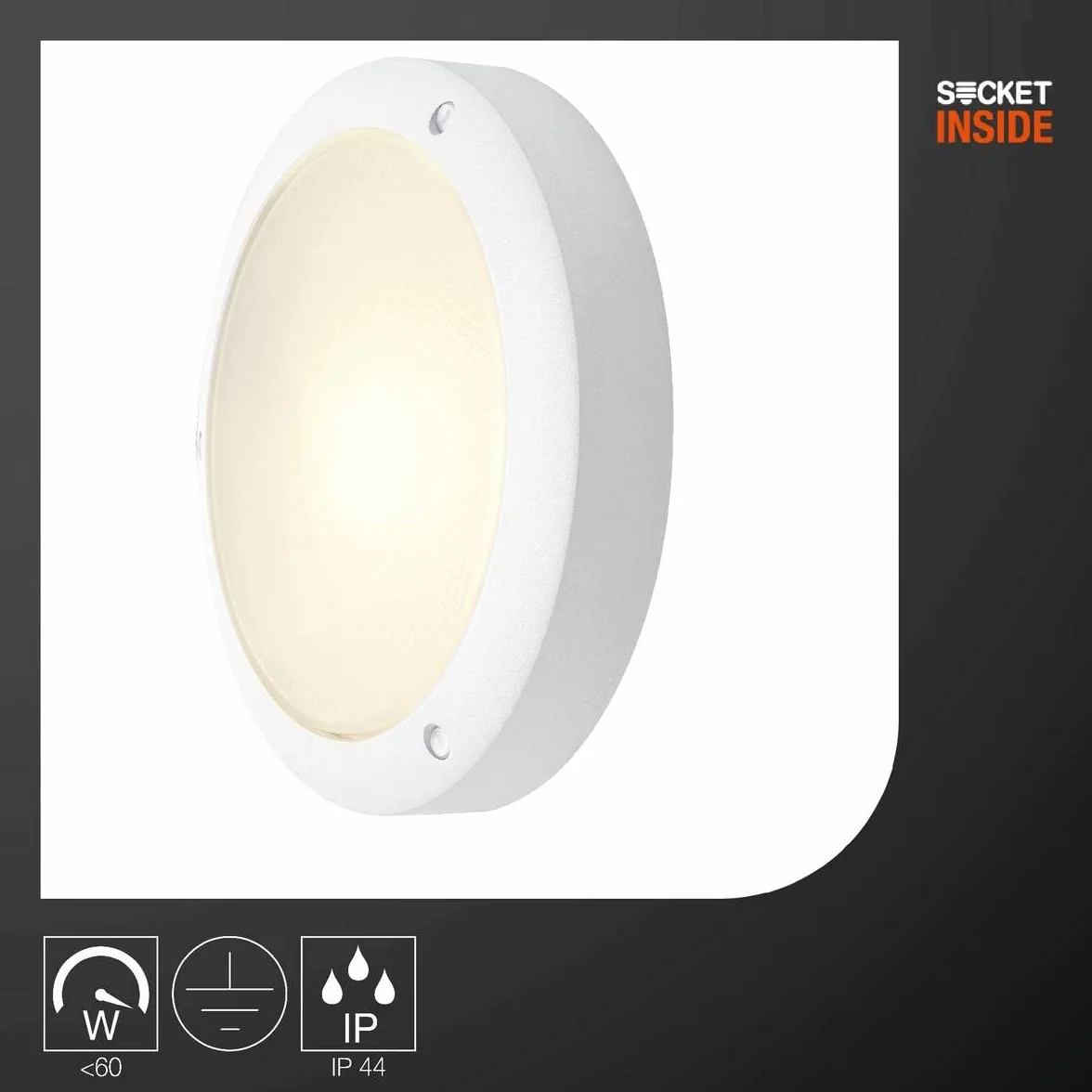 SLV Natynkowa lampa na ścianę i sufit BULAN LED E14 IP44 60 W biały
