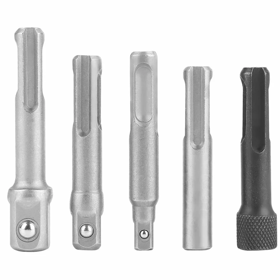Adapter gniazda stalowego SDS Plus Przedłużenie sześciokątne Zestaw 5 sztuk