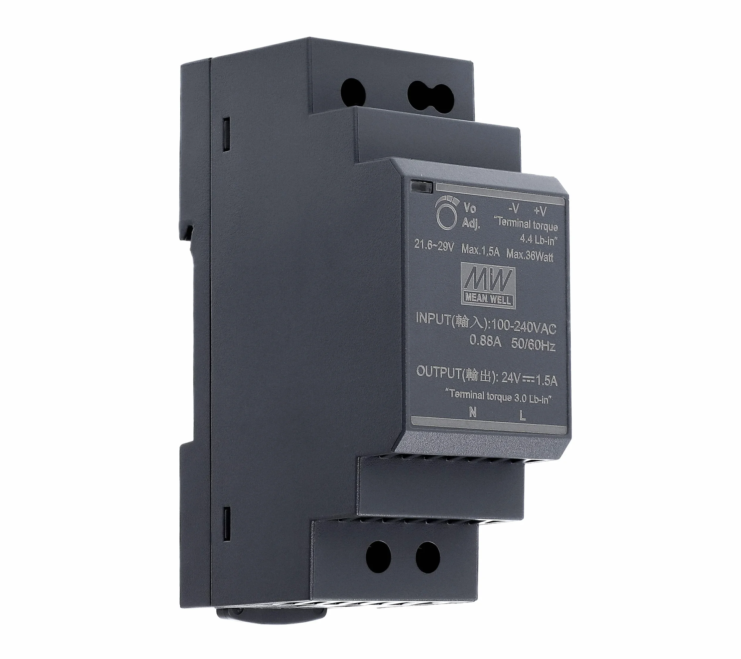 24 VDC | 1,5 A | 36 W | Mean Well HDR-30-24 zasilacz szynowy DIN-Rail