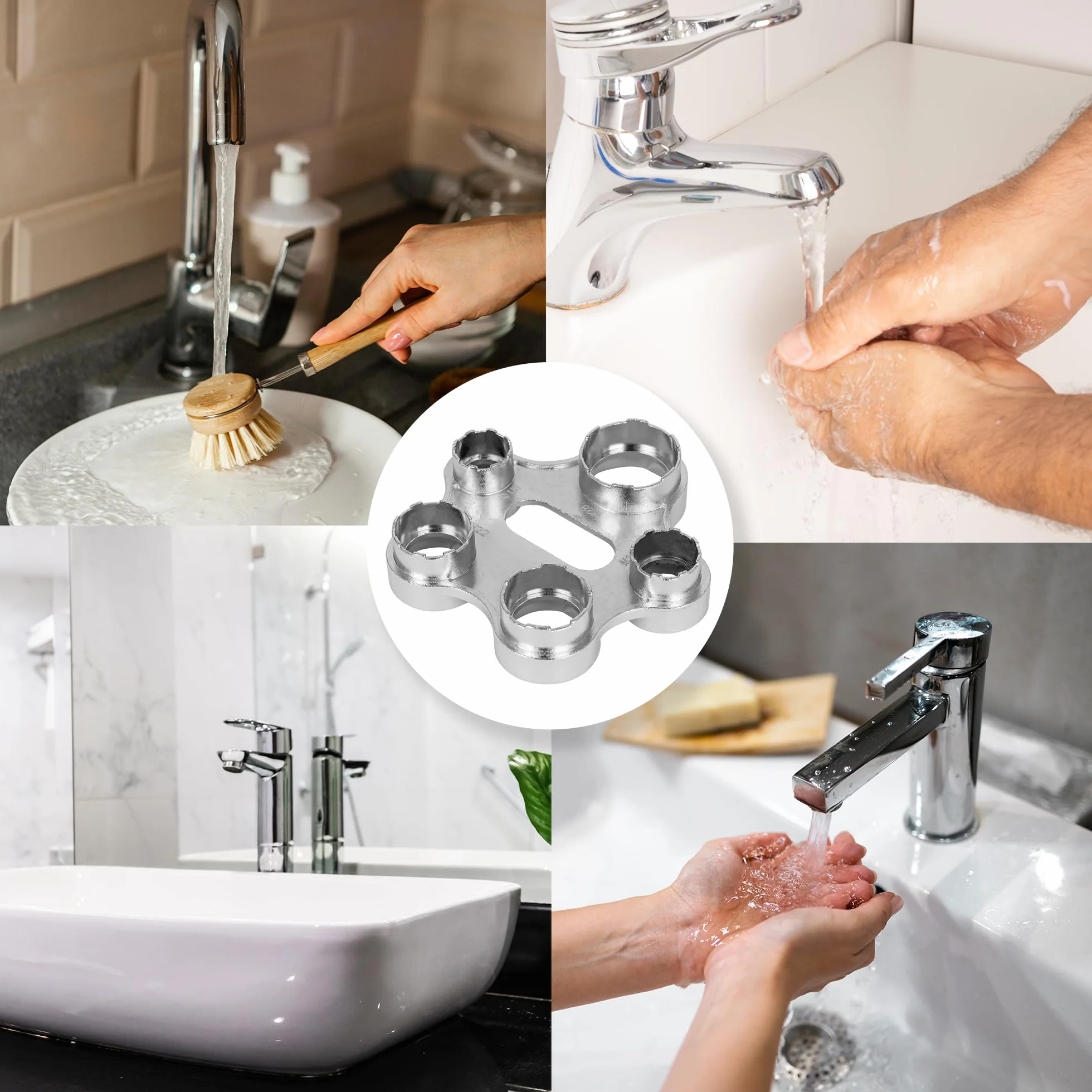 ECENCE Klucz montażowy do filtra kranu ze stopu cynku M16 M18 M20 M22 M24 M28