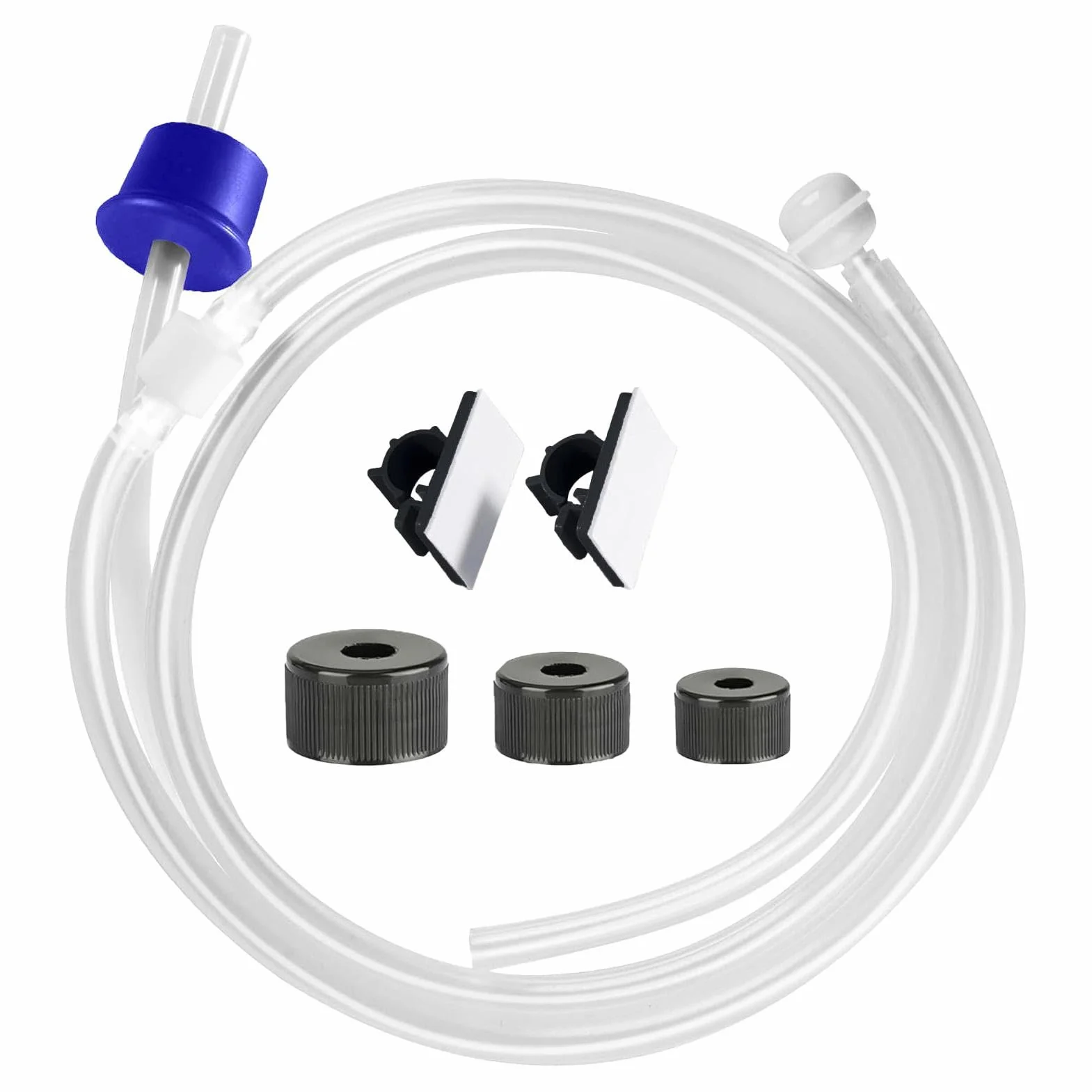Sink Soap Dispenser Tube Kit with Check Valve, 12.9/10.9/3.7 Inches, Soft Flexible Tube, White