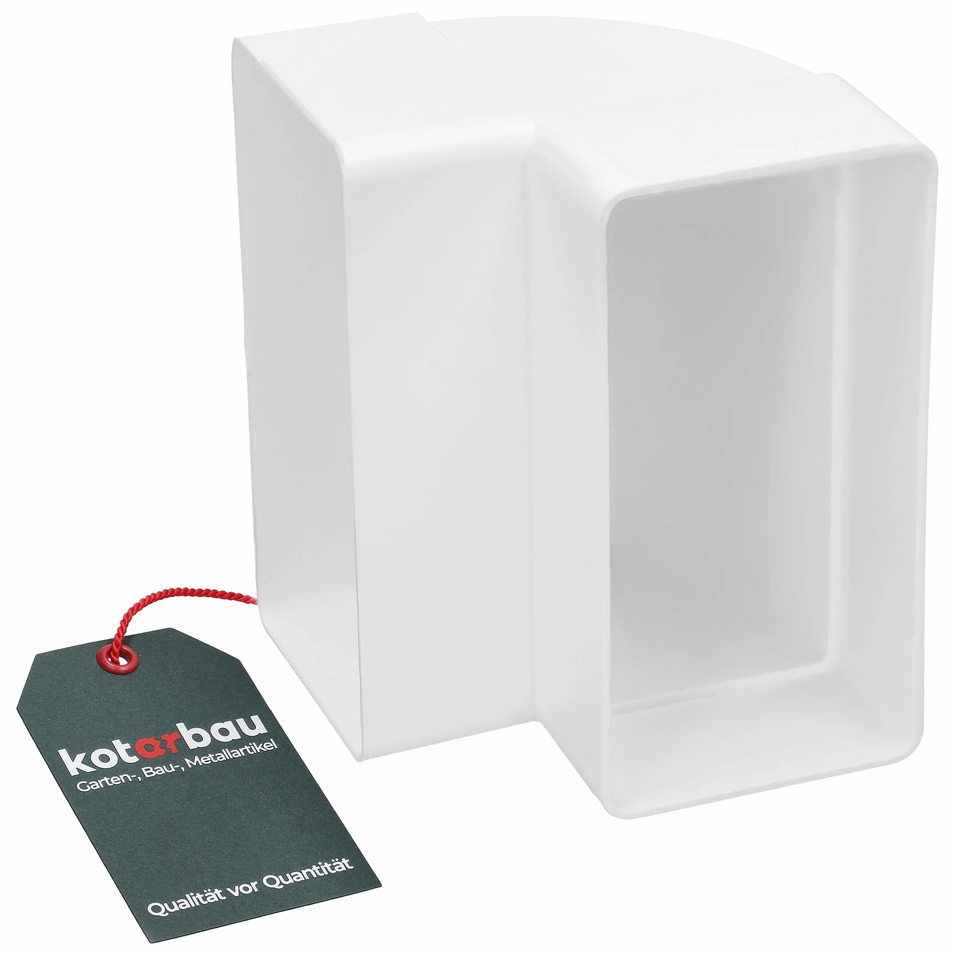 KOTARBAU® Kolano pionowe do kanałów płaskich Białe Plastik 90° 110 mm x 55 mm