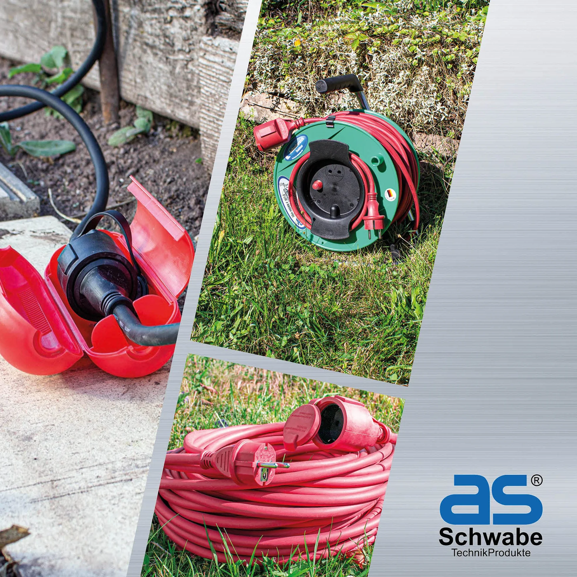 Schwabe Sicherheitsbox Schuko Stecker Buchse Außenbereich IP44 Rot 48707