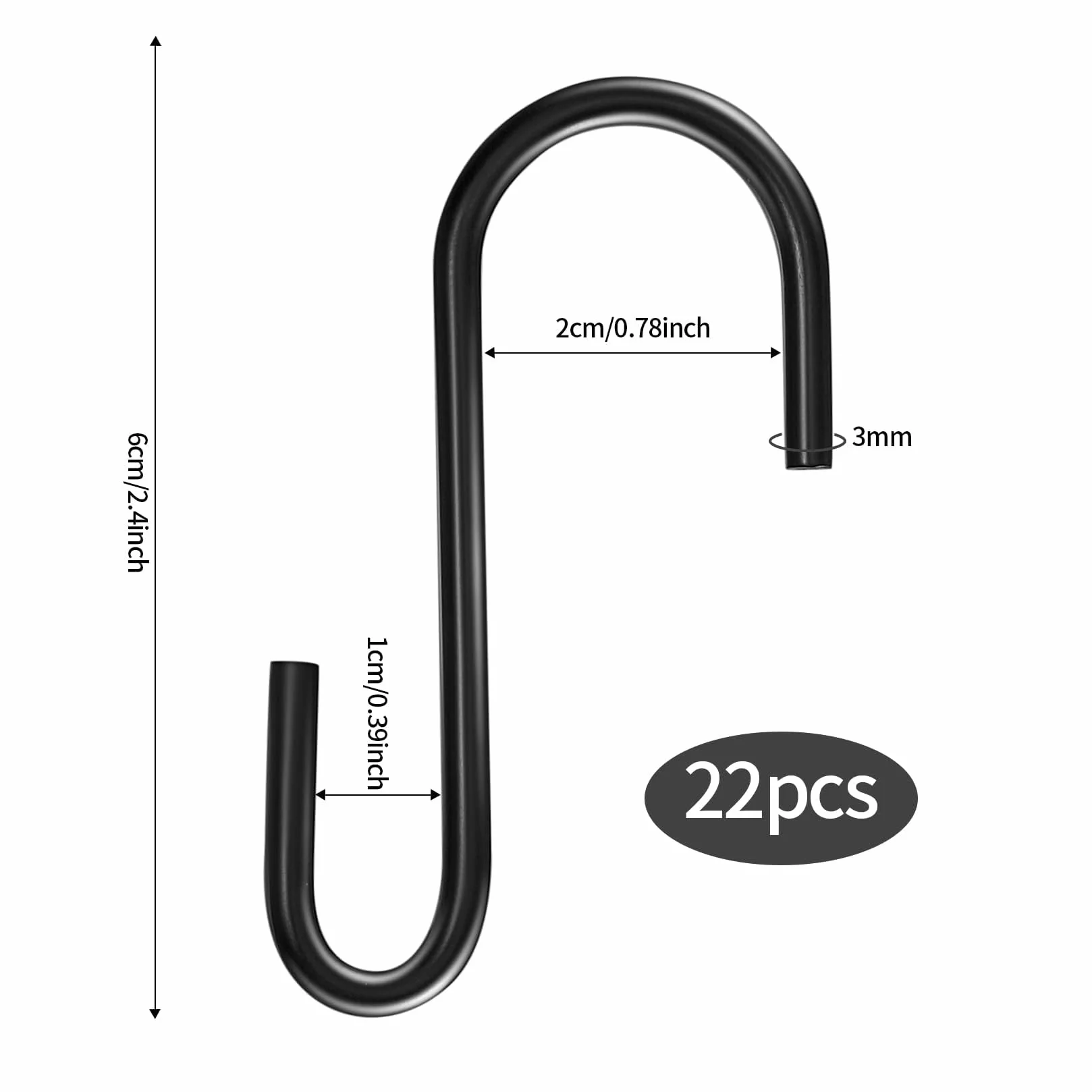 GOTRUST Haki w Kształcie Litery S ze Stali Nierdzewnej 6 cm Heavy Duty do Zawieszenia Metalowe