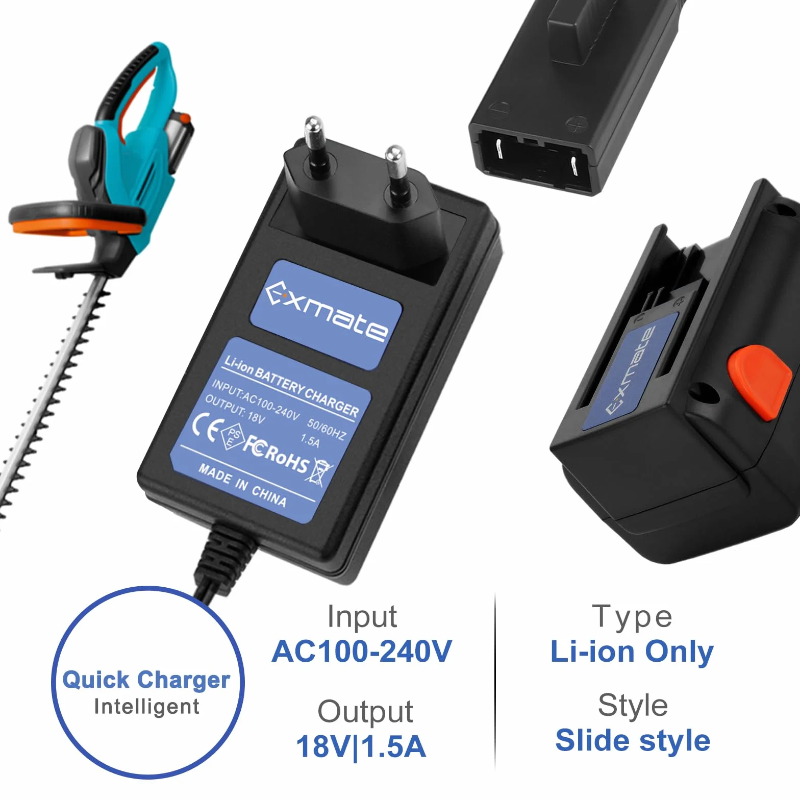 Exmate Ładowarka 18 V do Gardena 8878-20 akumulatory litowe