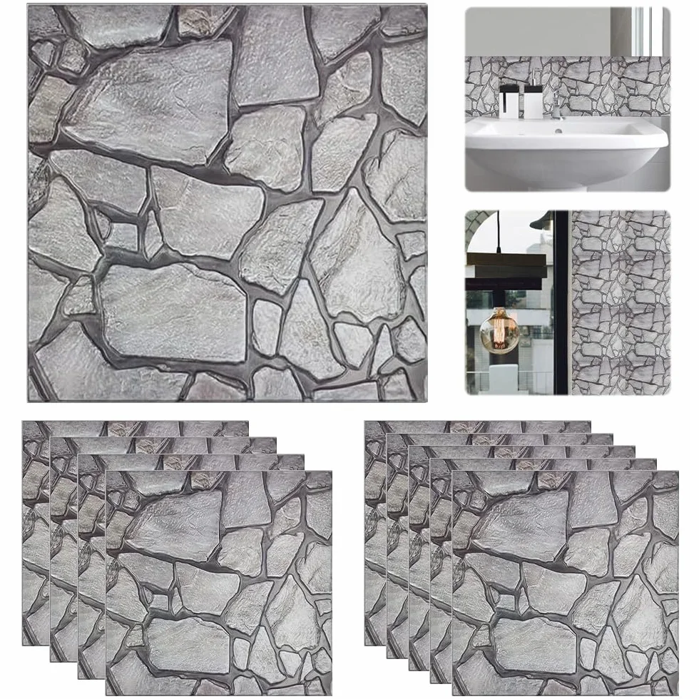 Panele ścienne 3D samoprzylepne PCW wodoodporne 30 x 30 cm