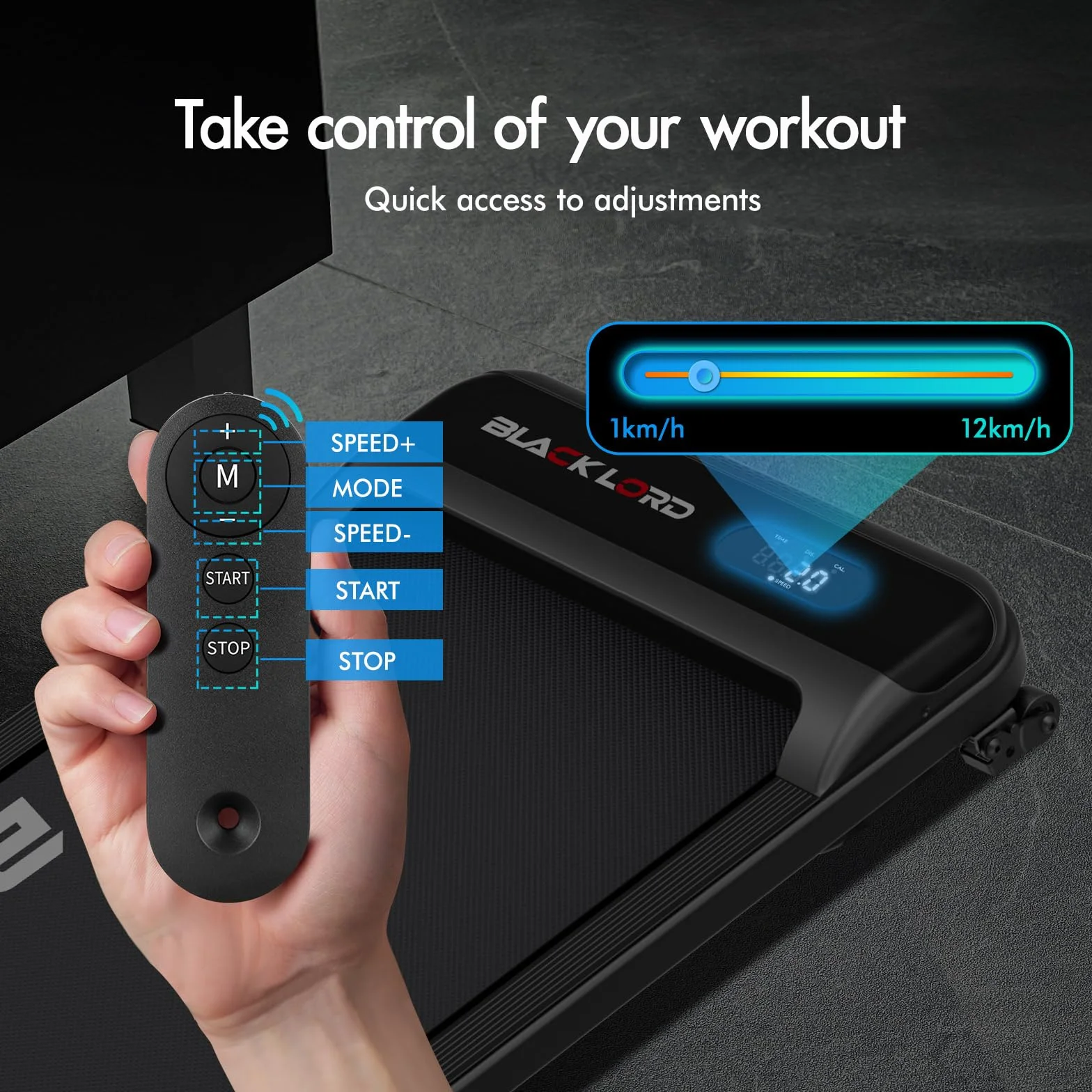 BLACK LORD Pod biurkiem bieżnia, podkładka do chodzenia 2 w 1 do chodzenia i joggingu, 3,2 KM sprzęt fitness, przenośny pod biurkiem, do domu i biura, pojemność 140 kg