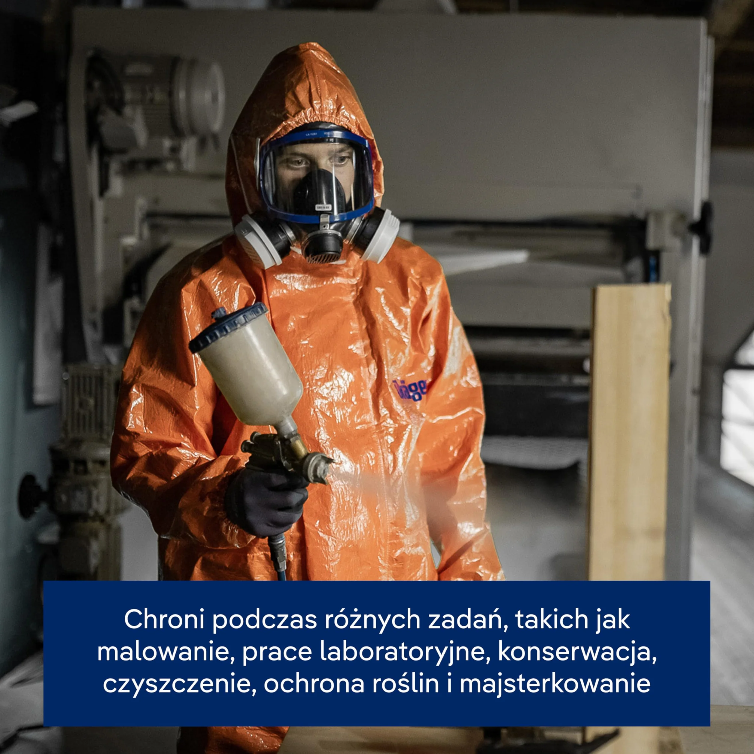 Dräger SPC 4400 CLF Kombinezon ochronny L pomarańczowy pył ciecze farba chemikalia