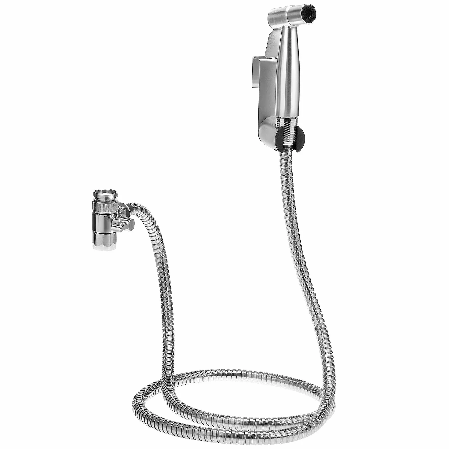 QWORK Zestaw ręcznego opryskiwacza bidetu do toalety, stal nierdzewna 304, wąż 150 cm