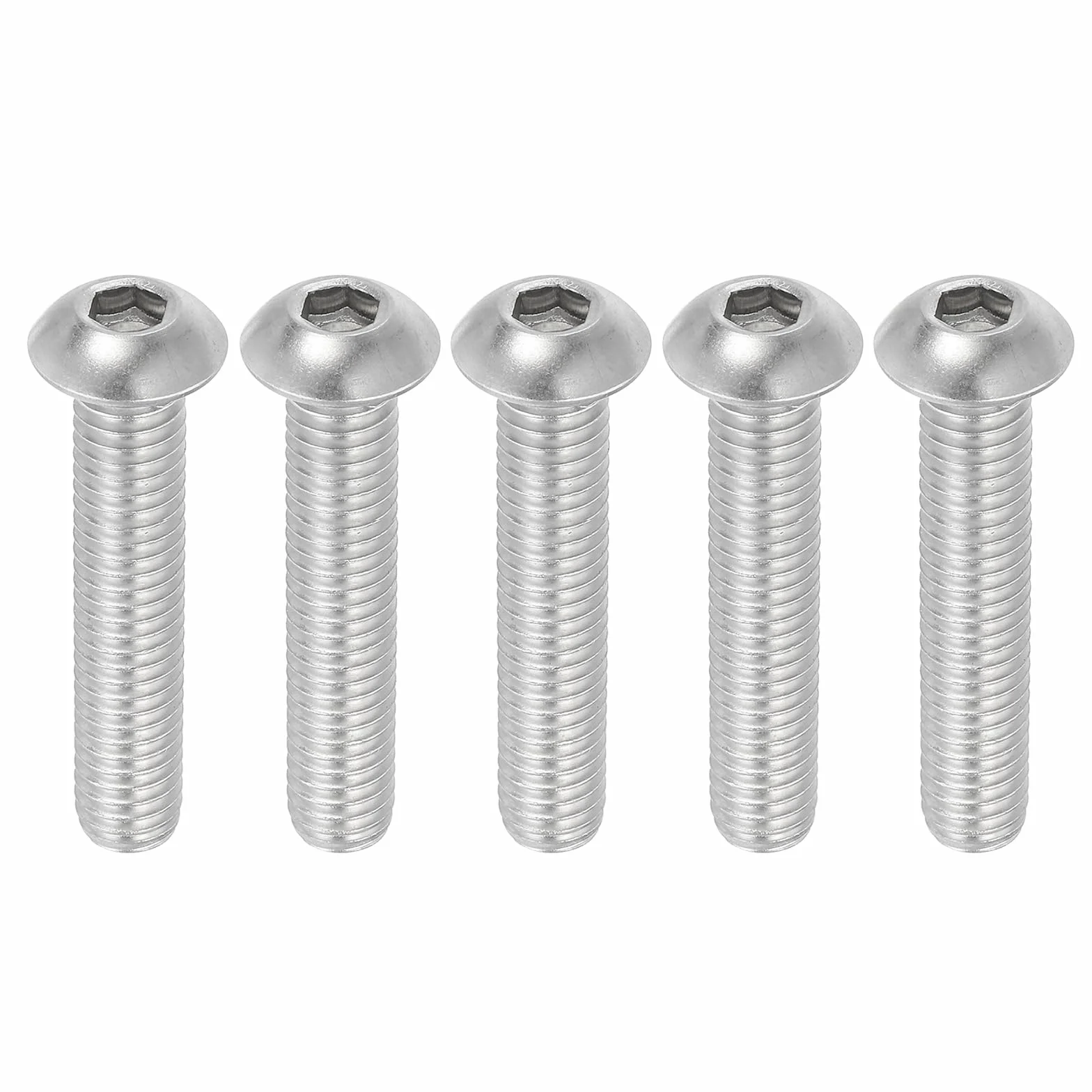 PATIKIL 3/8-16 x 2" Śruba z łbem sześciokątnym Allen, 5 szt. 304 Stal nierdzewna 18-8