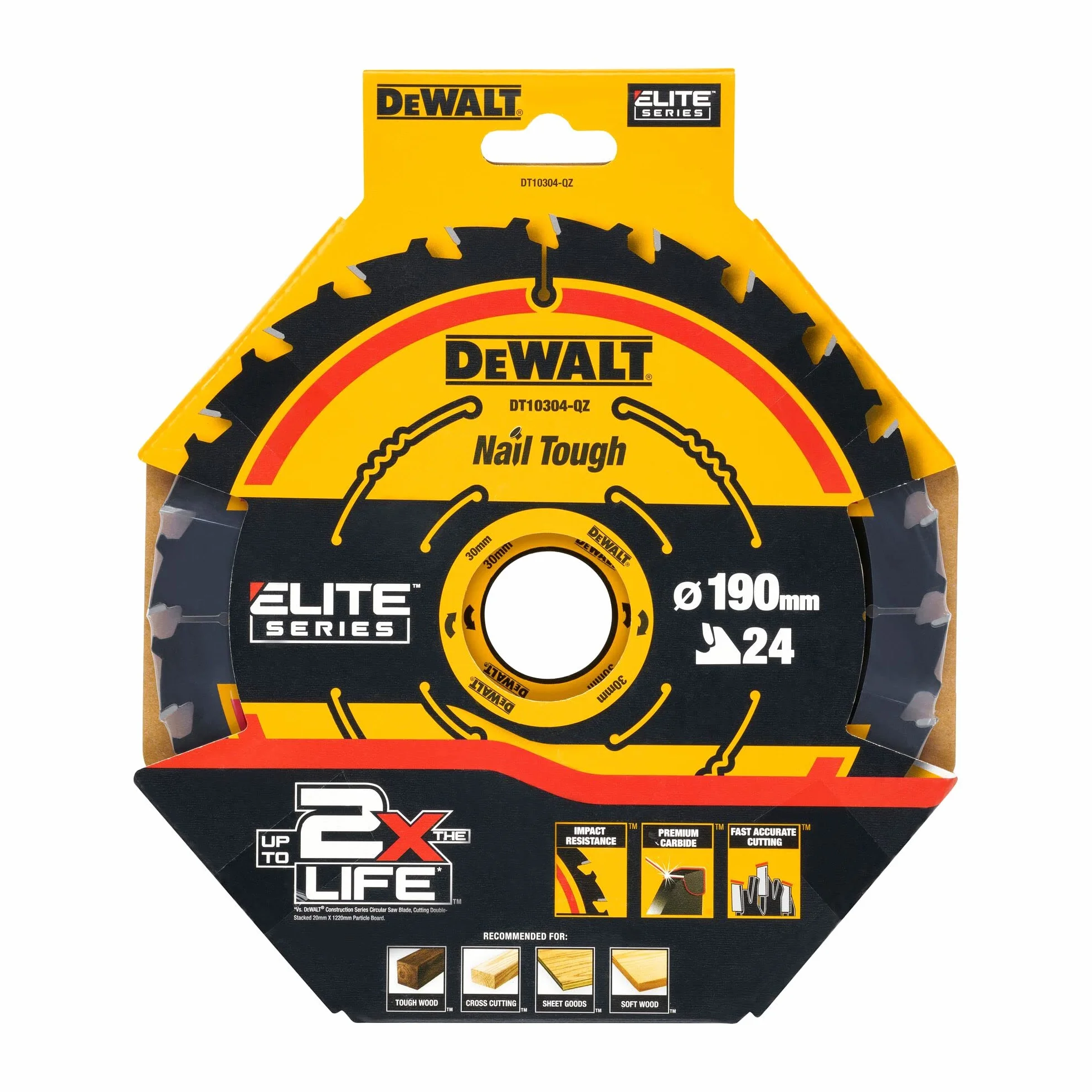 Dewalt brzeszczot do piły tarczowej DT10304 tarcza ø 190/30 mm szerokość cięcia 1,65 mm 24 zęby Nail Tough