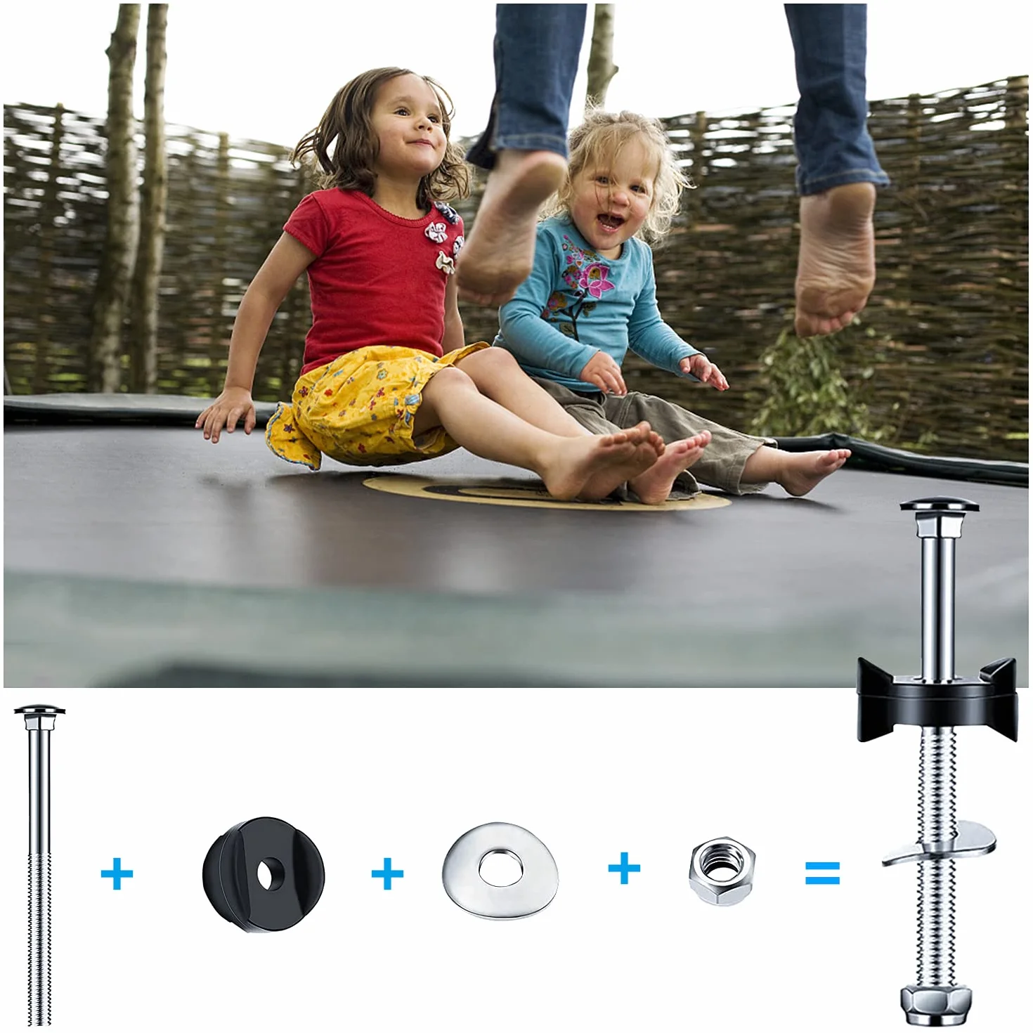 GIAK Akcesoria do trampoliny, śruby do mocowania, 10 sztuk