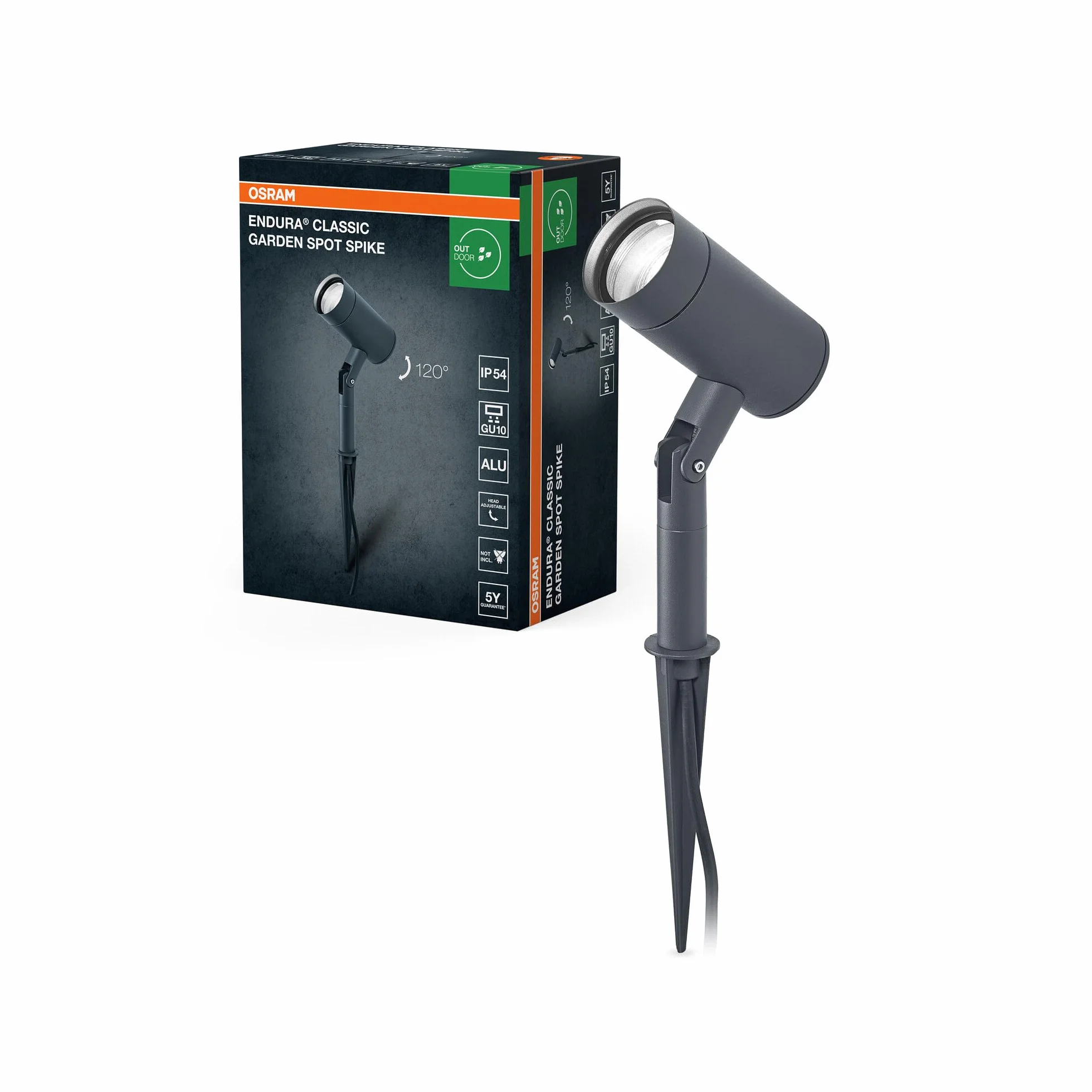OSRAM ENDURA Classic Garden Spotspike GU10 zewnętrzna oprawa czarna IP54 35W