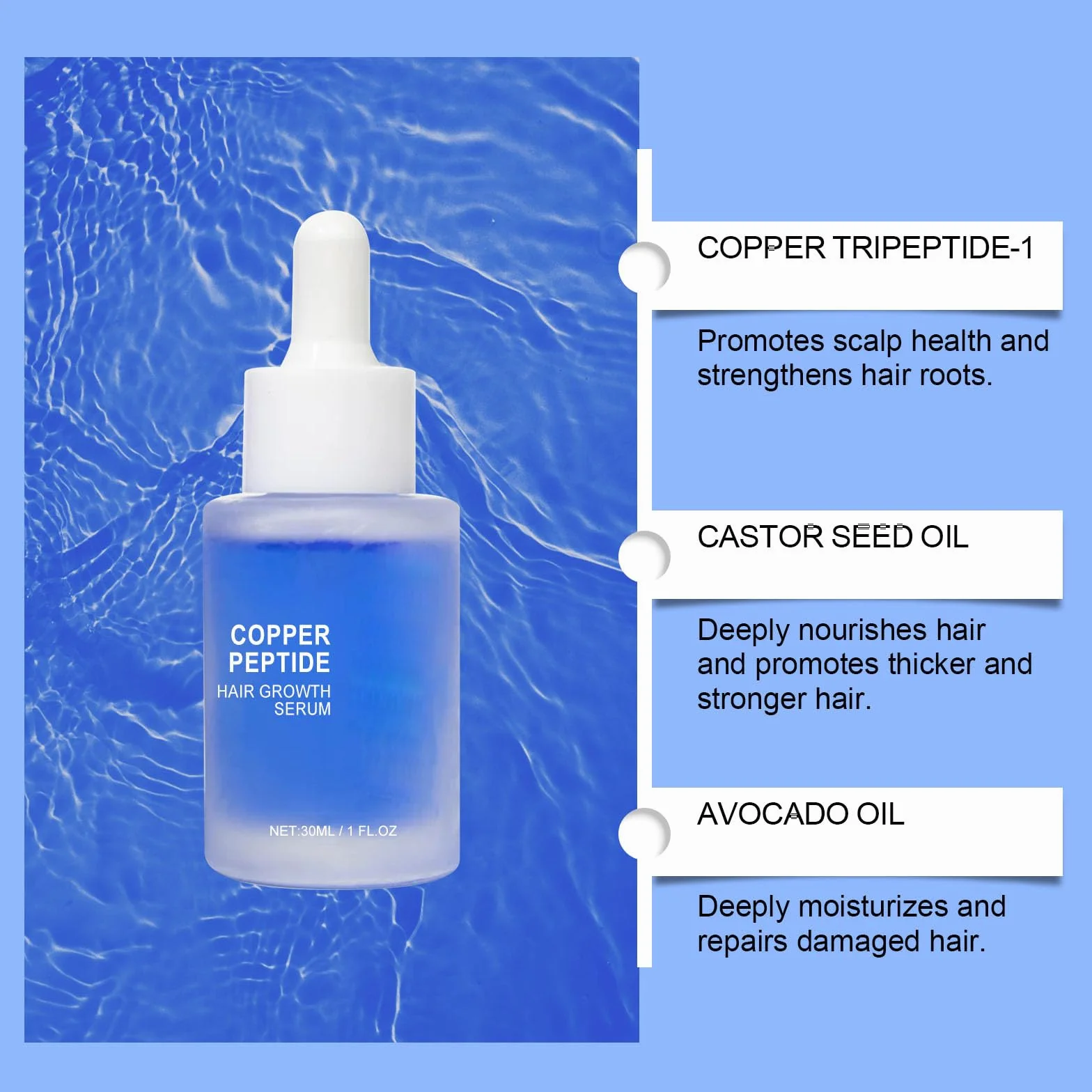 Fleava Advanced peptyd miedziany, peptyd miedziany, serum koloidalne, miedź, krem Fleava Hair Regrowth, serum na wzrost włosów Fleava, dla kobiet i mężczyzn