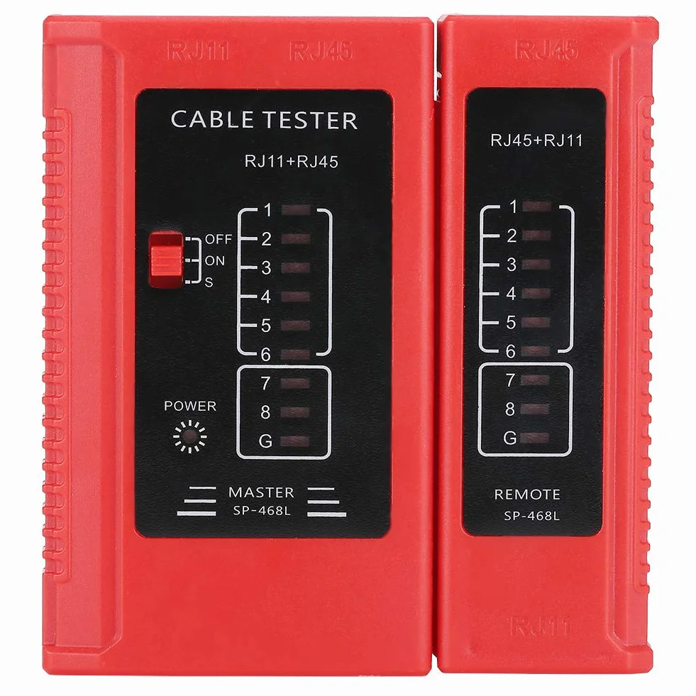 Tester kabli sieciowych Akozon WZ-468 RJ45 RJ11 Ethernet Narzędzie do testowania sieci LAN