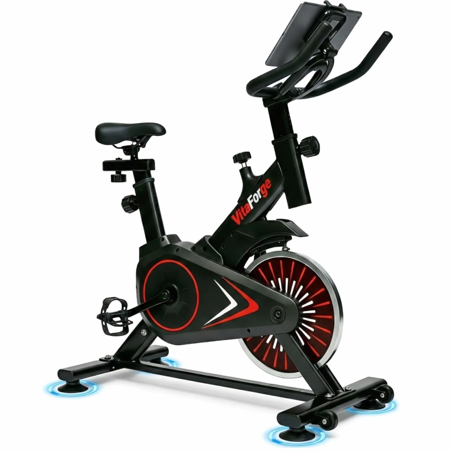Domowy rower stacjonarny cichy z regulowanym oporem magnetycznym, regulowaną wysokością, sprzęt do treningu cardio w domu, z uchwytem na tablet, wytrzymały i przenośny rower do odchudzania i fitnessu.