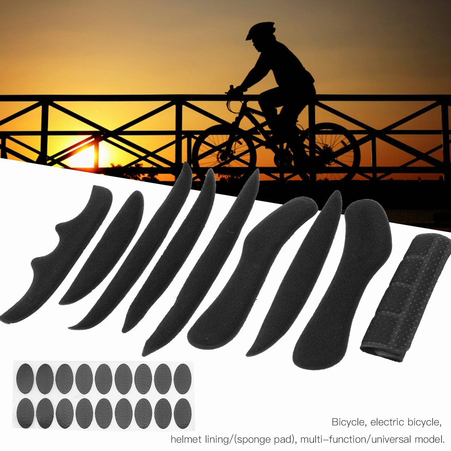 Wyściółka kasku rowerowego Trek, wyściółka na kask rowerowy, wyściółka z pianki pneumo, wyściółka rowerowa, wkładka rowerowa, wyściółka, hak i pętelka, zestaw z