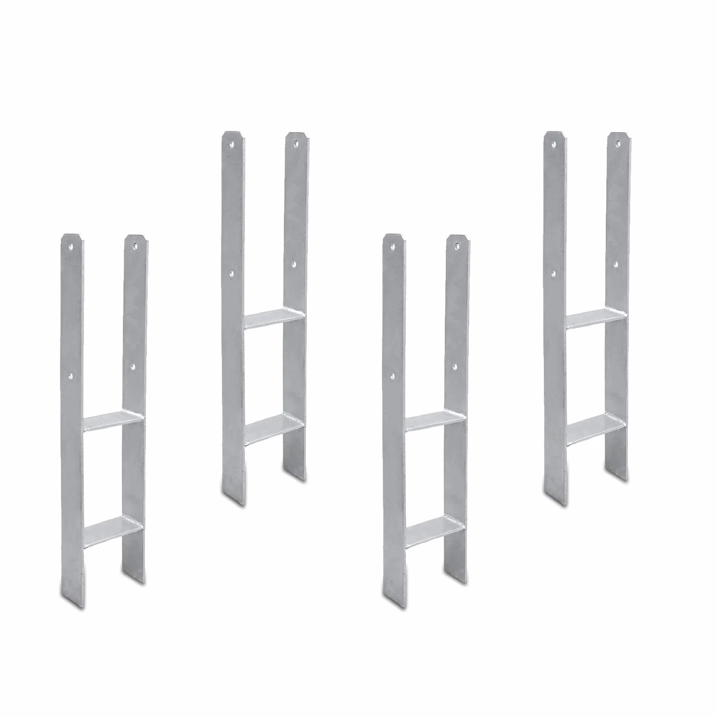 Wspornik słupka H-anker 111 x 60 x 600 mm 4 sztuki kotwa H do drewna