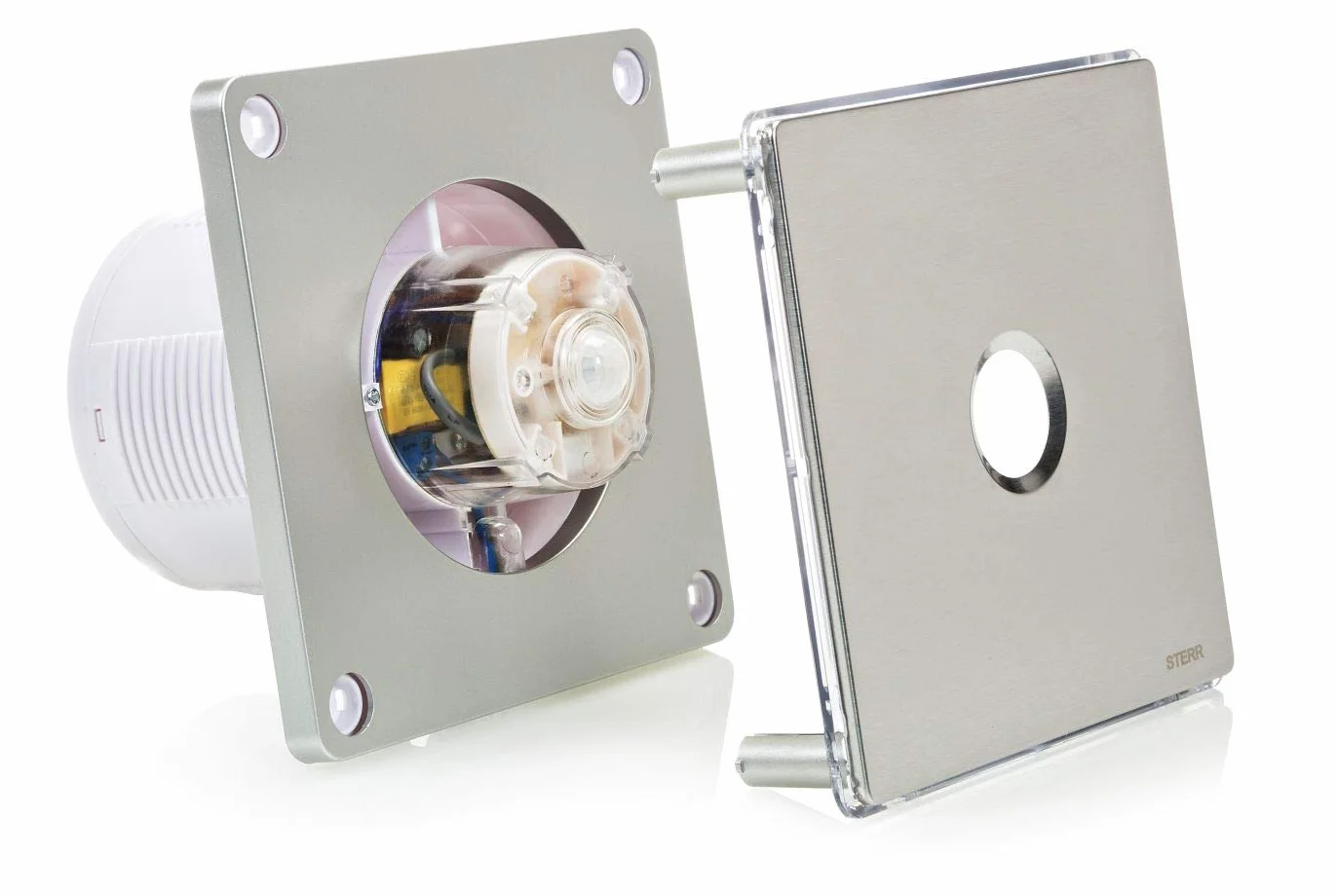 STERR Wentylator łazienkowy 100 mm LED PIR stal nierdzewna BFS100LP-S 10 W