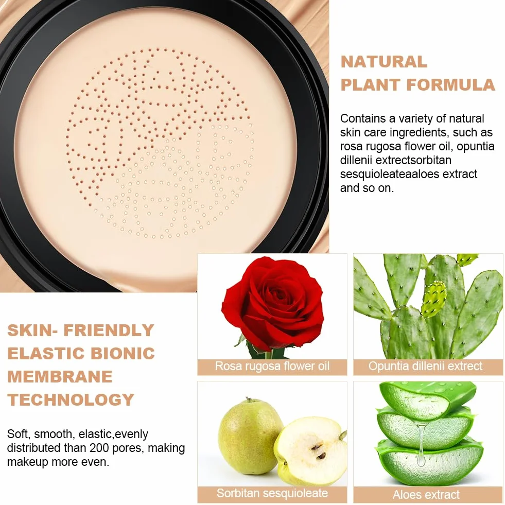 Poduszka powietrzna z głową grzyba CC Cream, Beauty Mushroom, kremowa poduszka powietrzna, podkład, korektor, krem BB, nawilżający, rozjaśniający, równomierny odcień skóry (kość słoniowa)