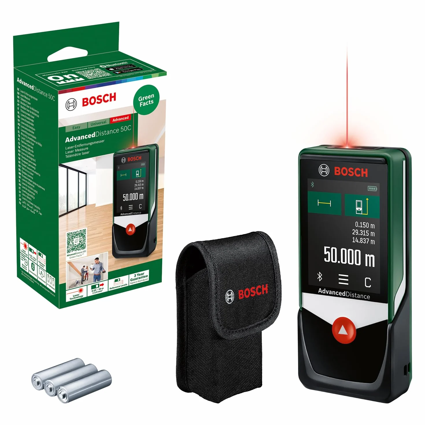 Bosch Advanceddistance 50 C Dalmierz Laserowy 50 m Wyświetlacz Dotykowy