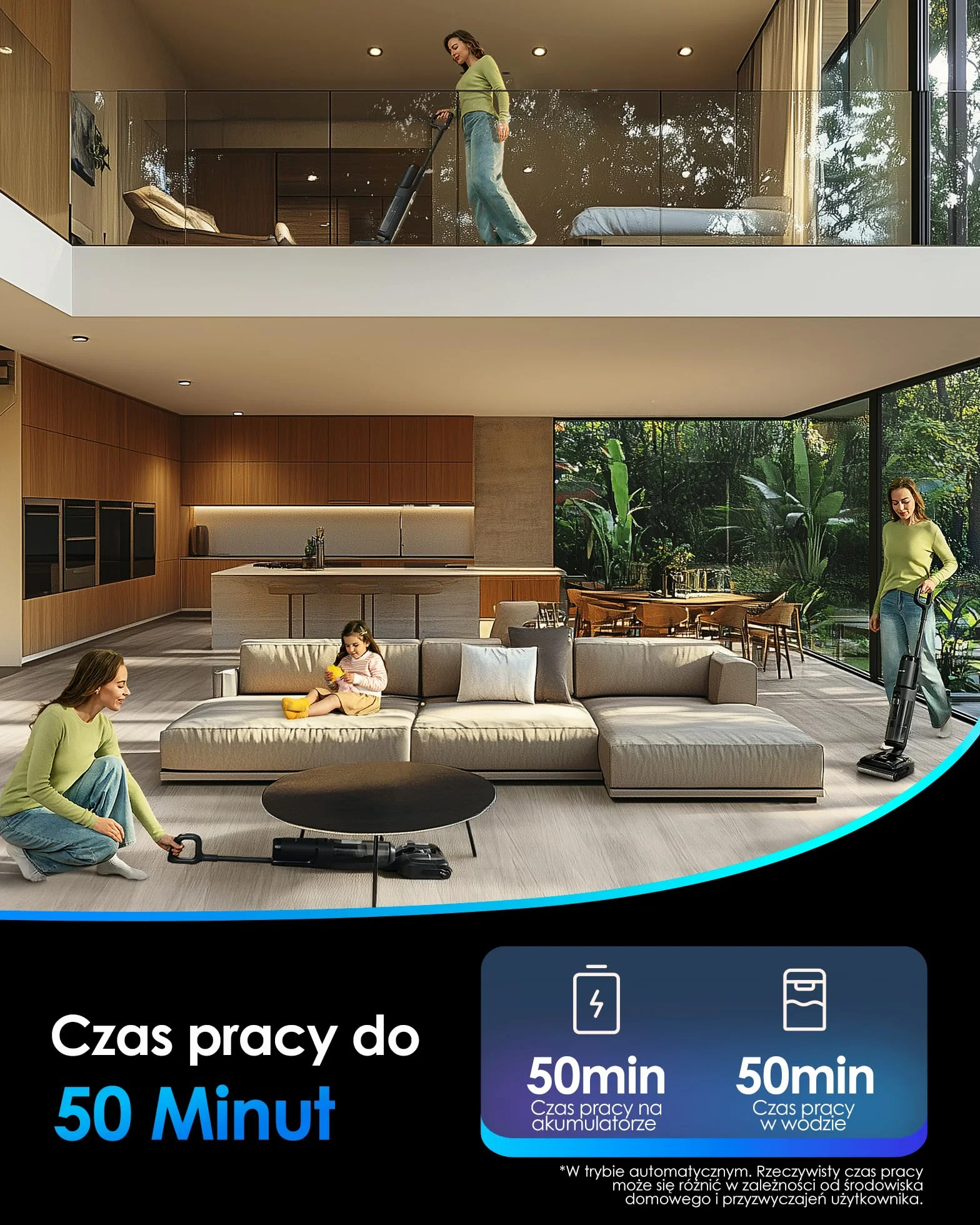 Tineco Floor ONE S7 Stretch Ultra Bezprzewodowy Odkurzacz na sucho i mokro 180° 50 minut Flashdry 85℃