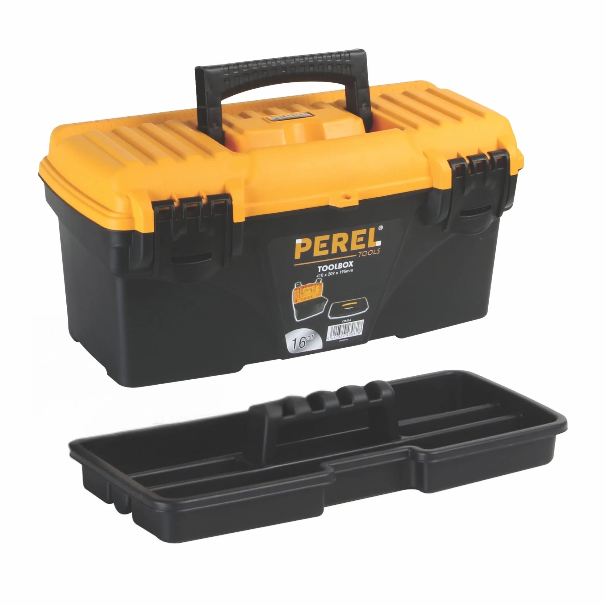Perel skrzynka narzędziowa 16,7L z wyjmowaną tacką plastikowa 41x20,9x19,5 cm