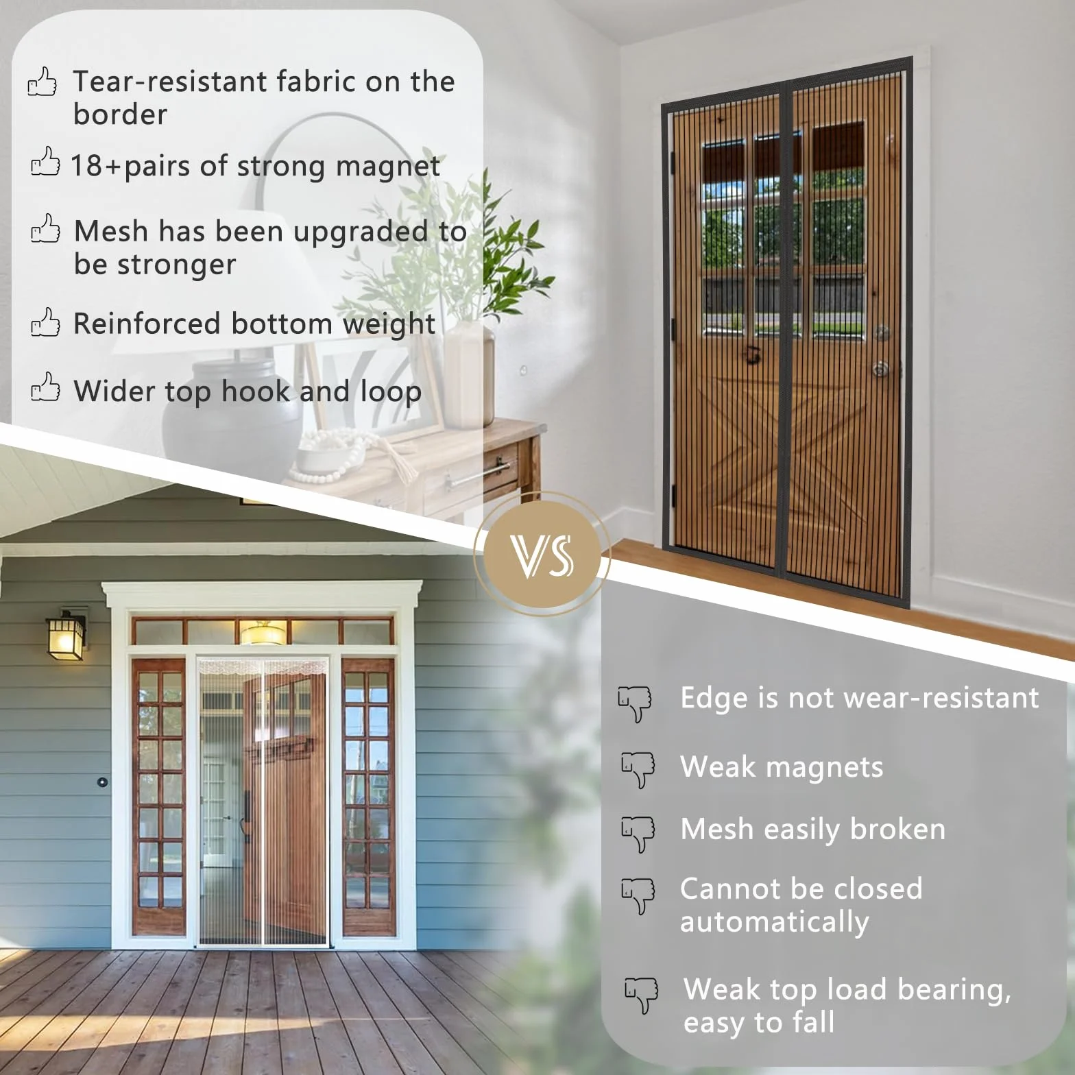 MAGICDOOR Magnetyczna moskitiera na drzwi 170x230 cm włókno poliestrowe automatyczne zamykanie czarna