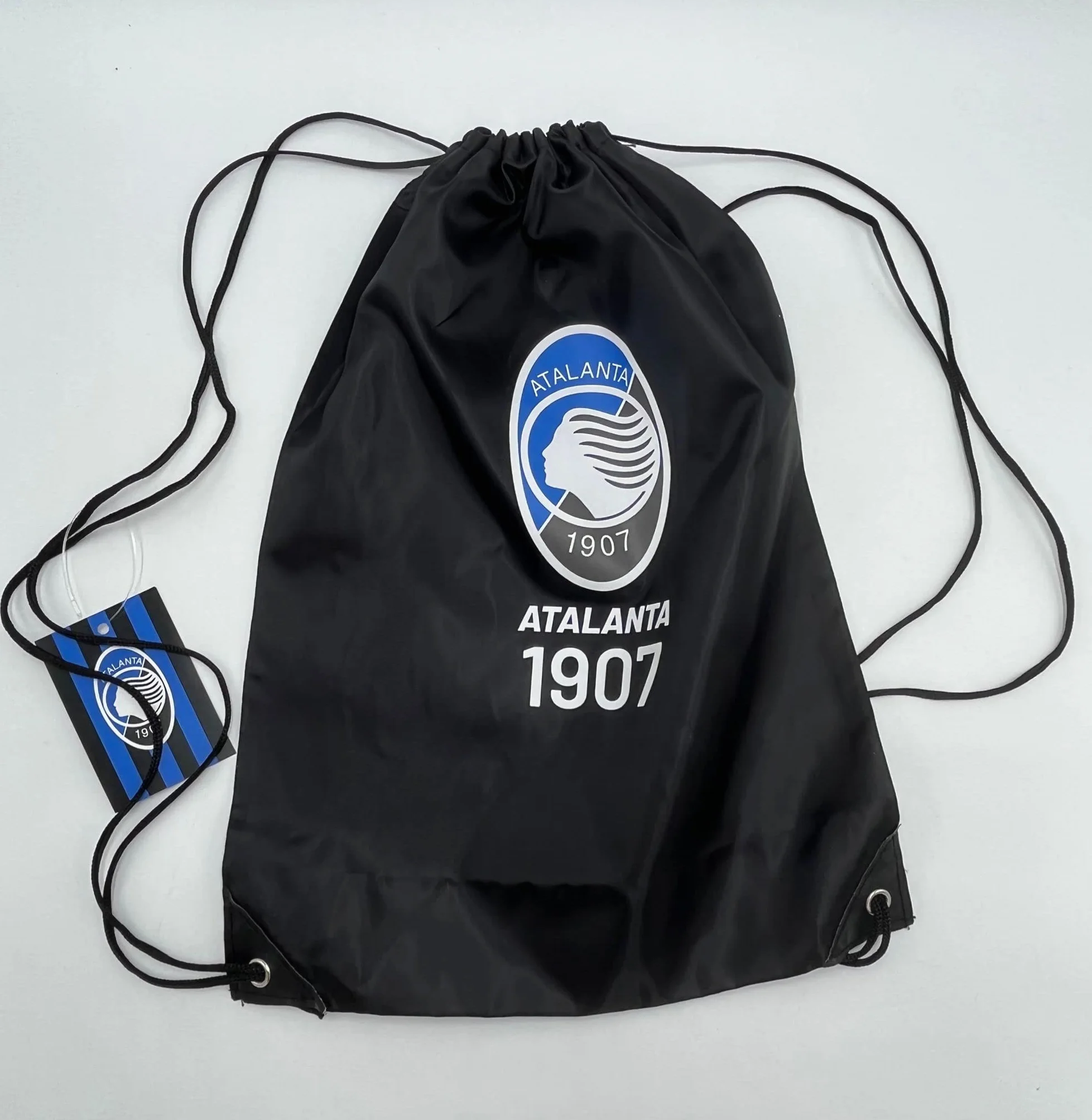 FCP Atalanta torba sportowa na siłownię czarny uchwyt na buty sportowe Bergamo akcesoria gadżety oficjalny piłkarski mężczyźni chłopcy dziecko lata, czarne