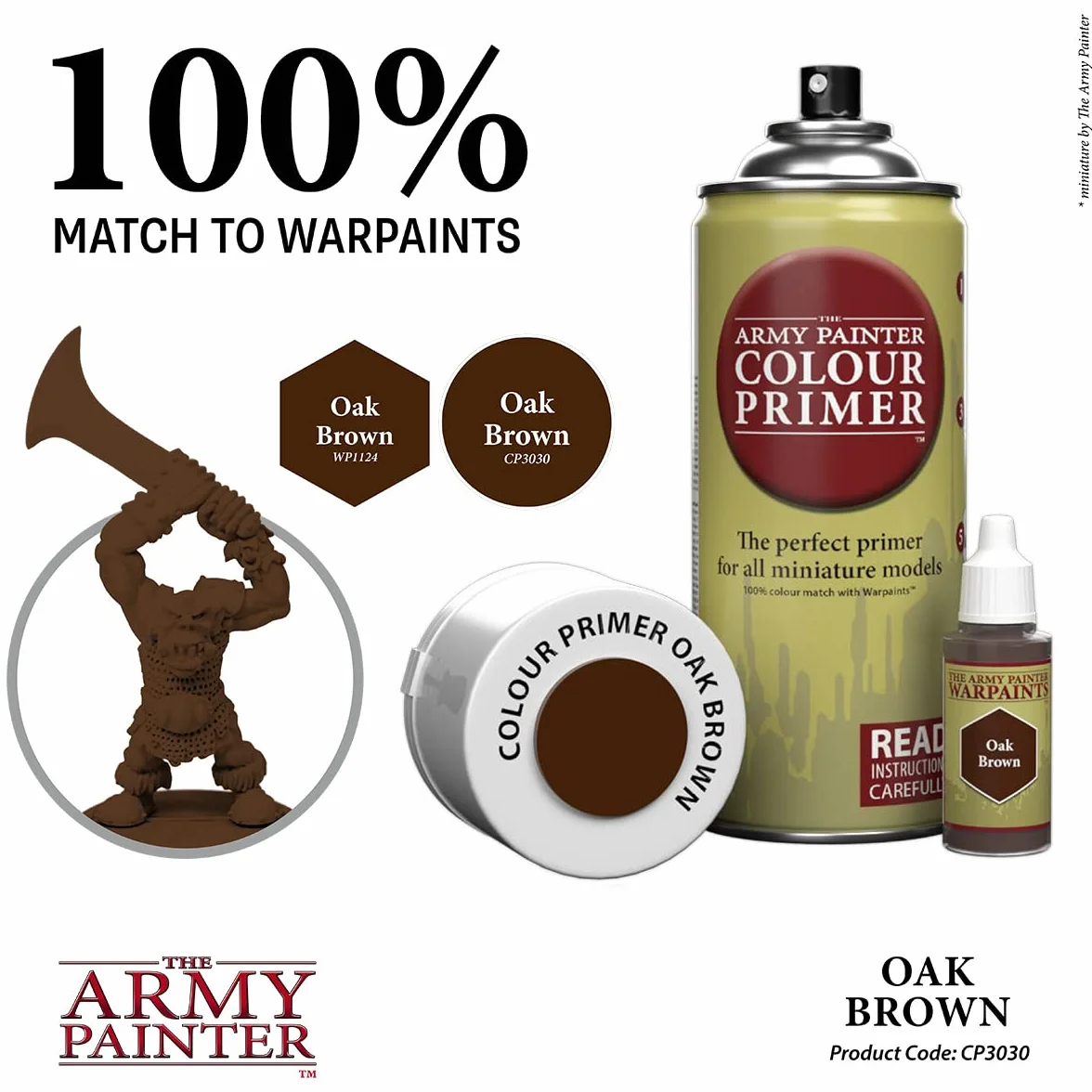 The Army Painter Color Primer Oak Brown, 400 ml akrylowy podkład w sprayu, farba w sprayu do miniaturowych podkładów, odgrywania ról, gier planszowych i gier wojennych miniaturowych modelowania