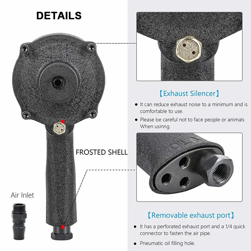 Pistolet pneumatyczny dziurkacz przemysłowy 360° 10mm
