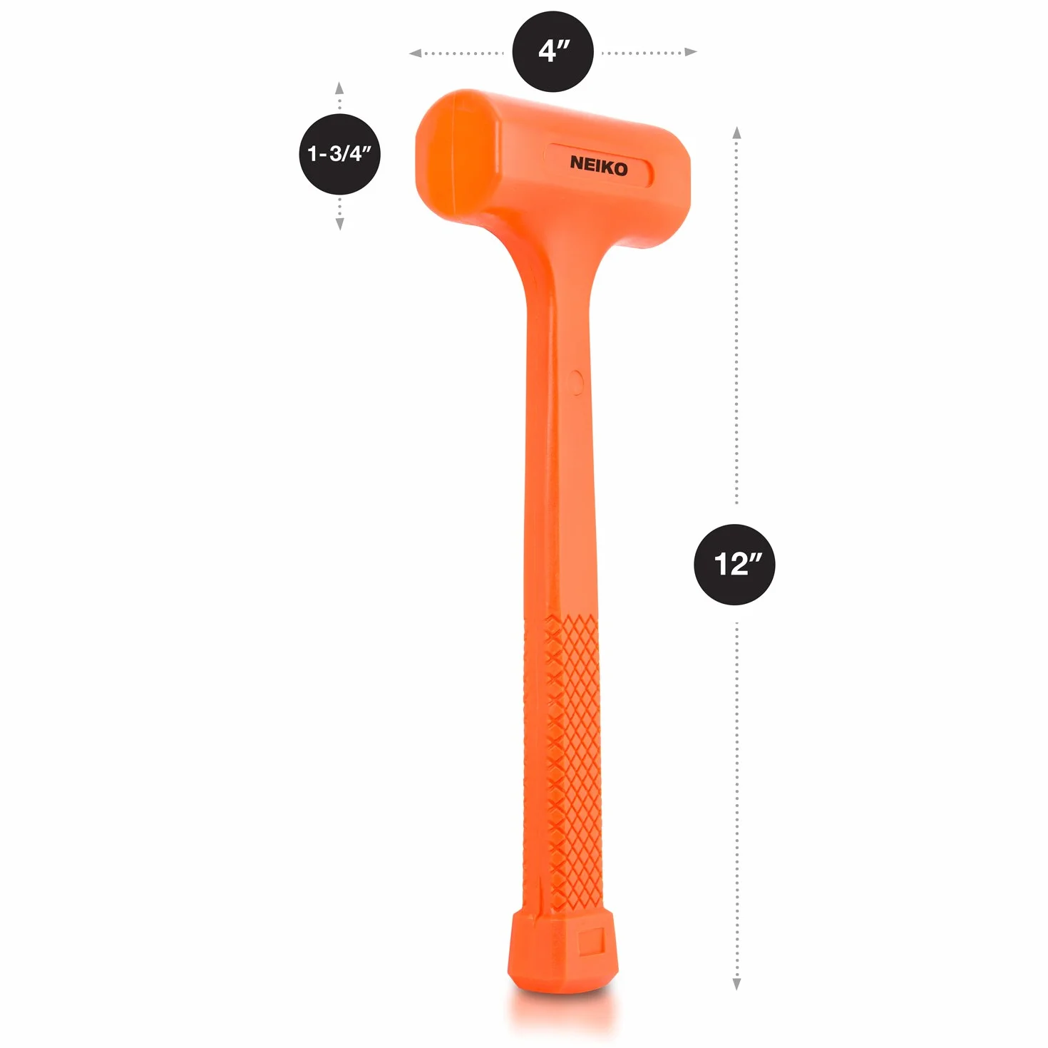 Neiko 02846A 0.5 kg Dead Blow Hammer Neon Orange Unibody Molded Odporny na iskry