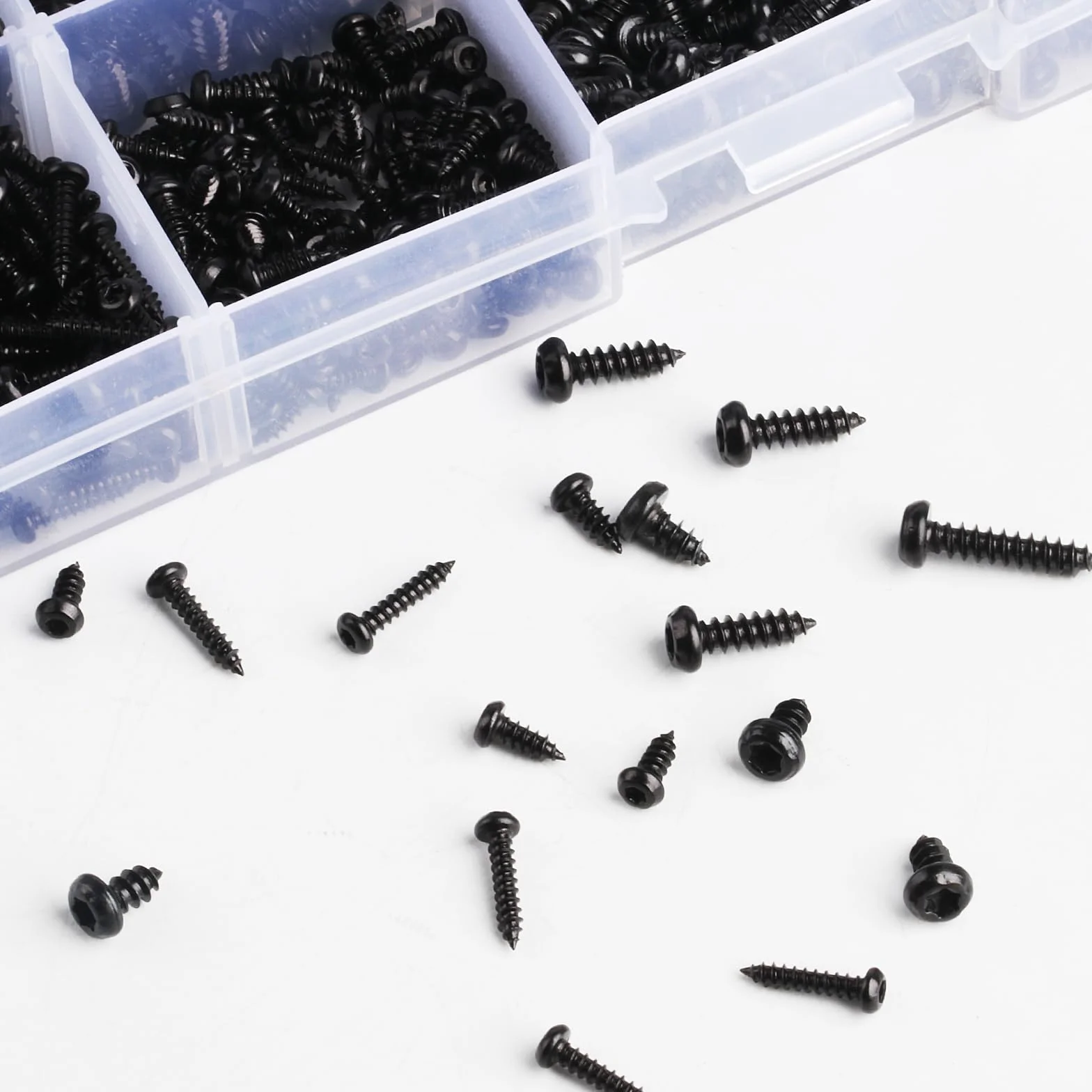 Wkręty Samowiercące TORX M2 M2,3 M2,6 M3 Czarny Zestaw 1000 Sztuk
