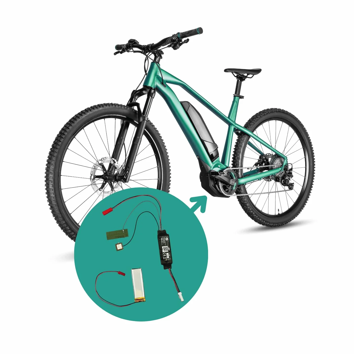 Tracker GPS dla E-rowerów, kompatybilny z silnikami SHIMANO | Alarm antykradzieżowy bez subskrypcji | Monitorowanie lokalizacji w czasie rzeczywistym, geofencing | Wyprodukowany w Europie