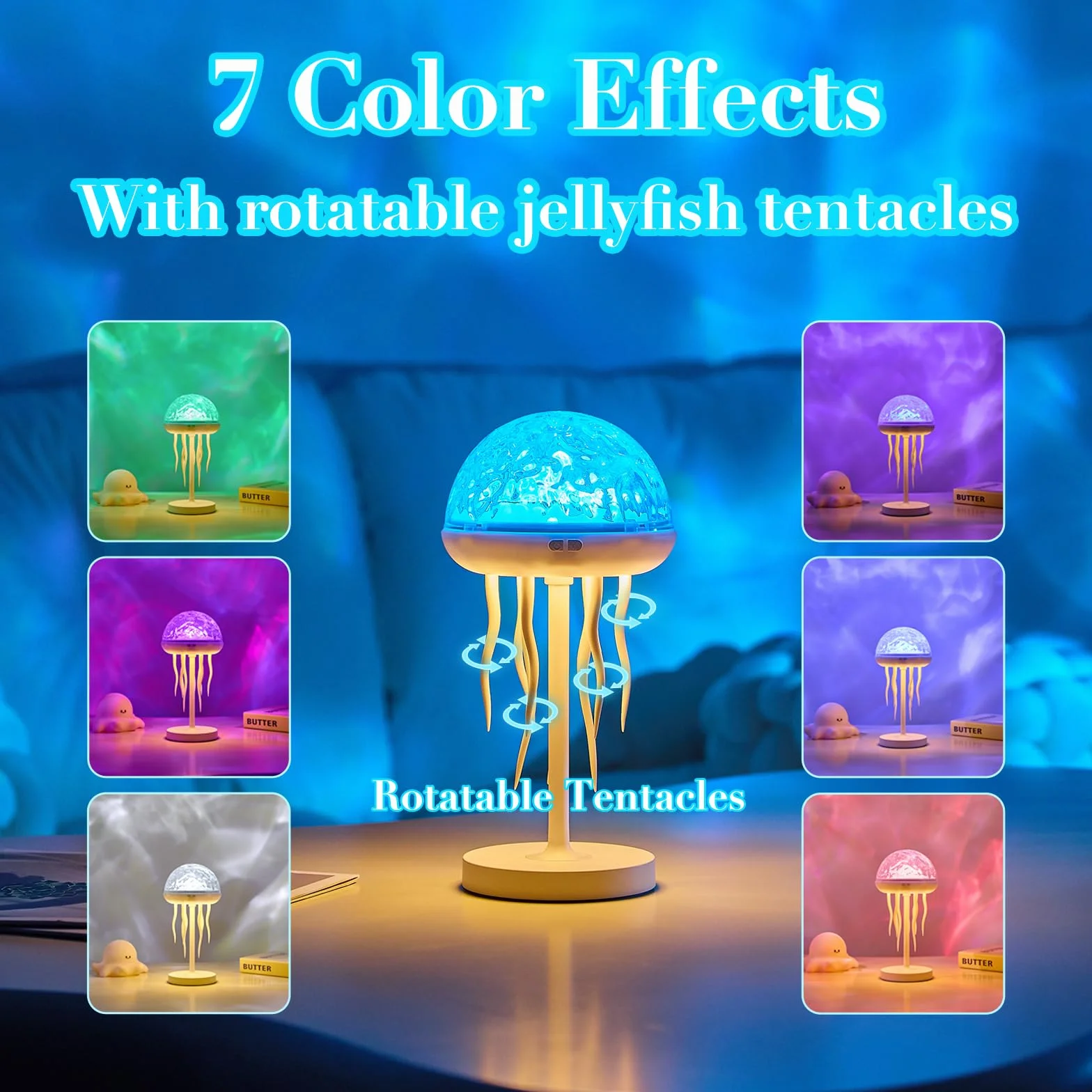 Lampa oceaniczna meduza z ruchomymi nogami lampka nocna