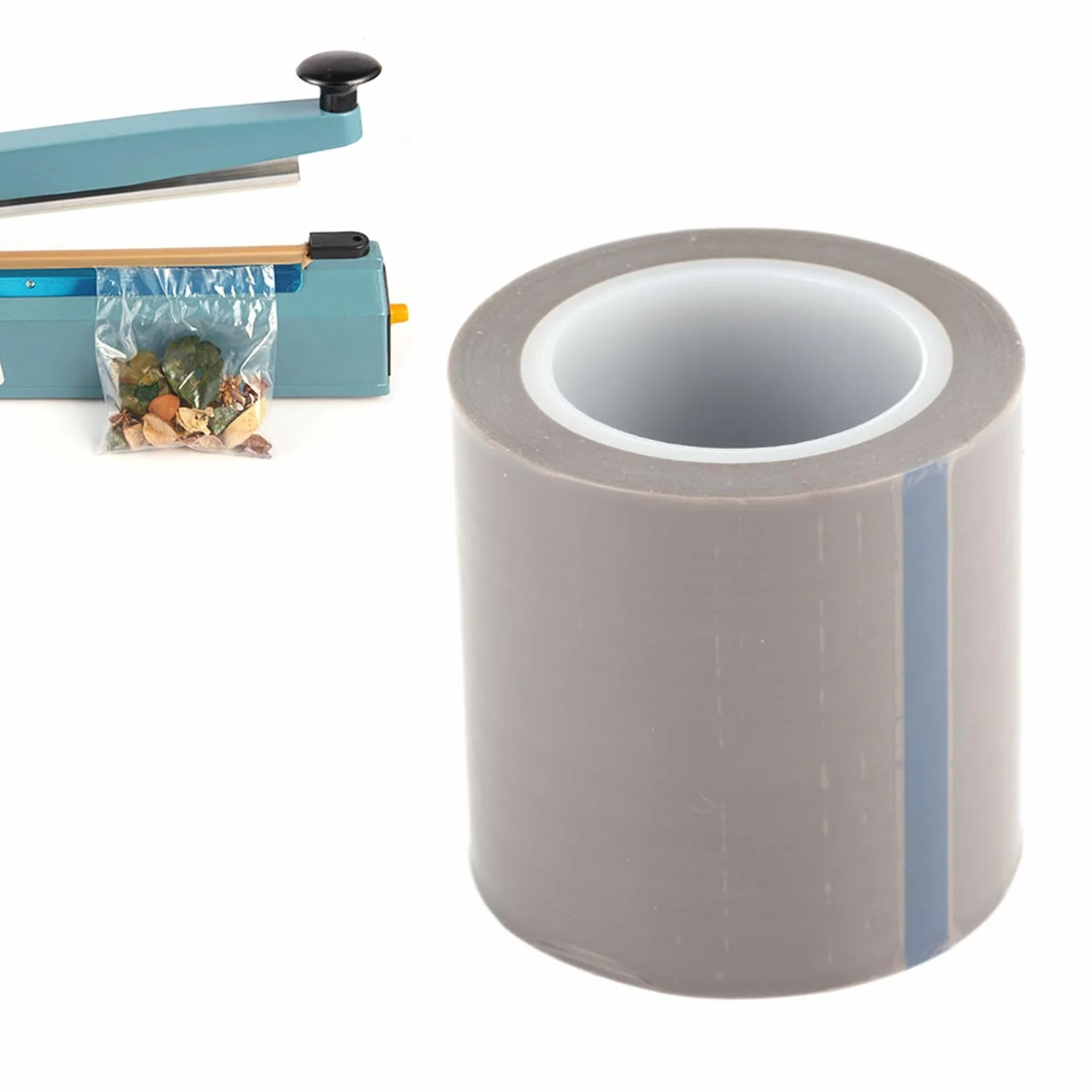 Taśma Klejąca z Włókna Szklanego i PTFE, Szara 0,08 mm x 50 mm x 10 m, Wysokotemperaturowa