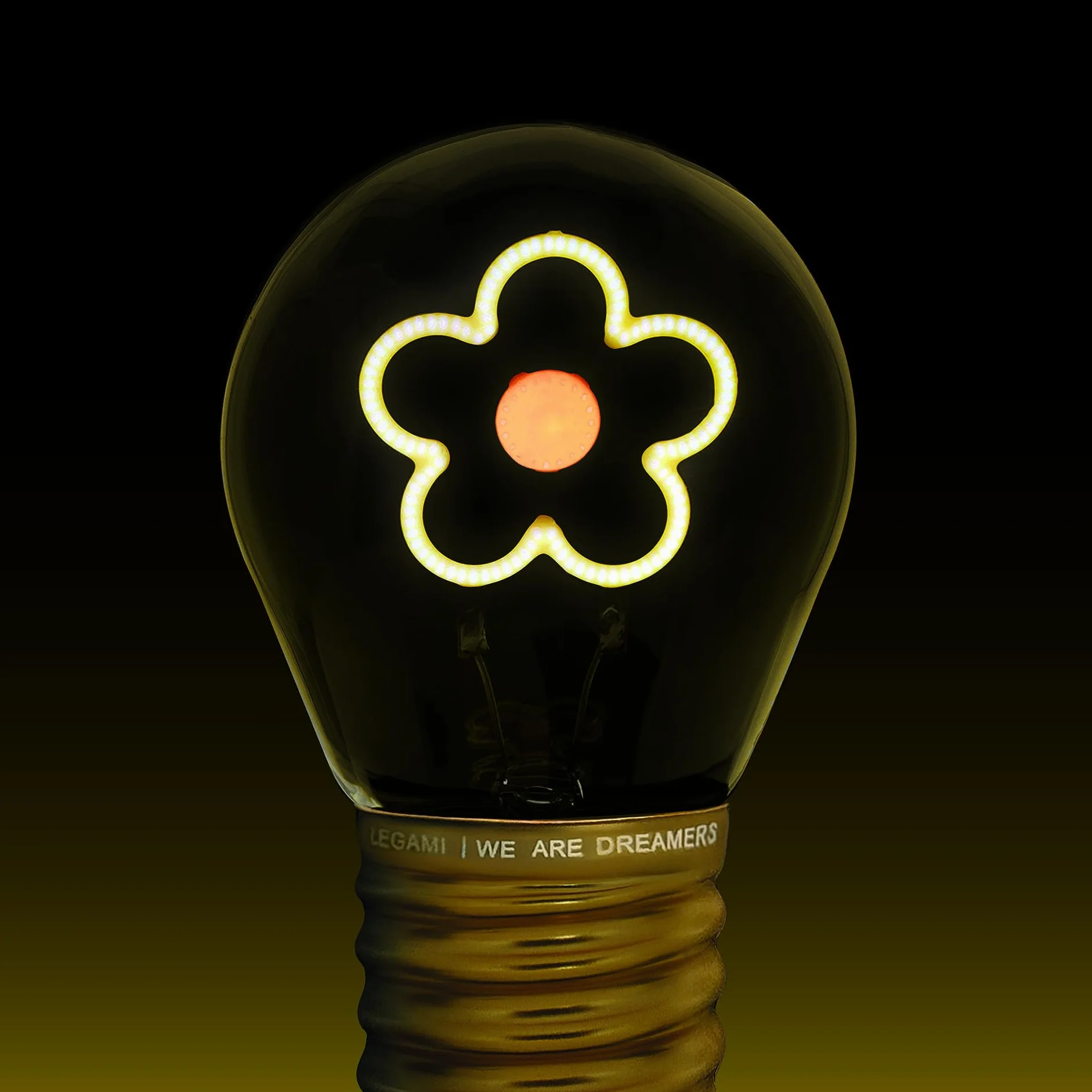 Legami Lampa stołowa w kształcie żarówki Daisy 6,8 x 10,3 cm żółta