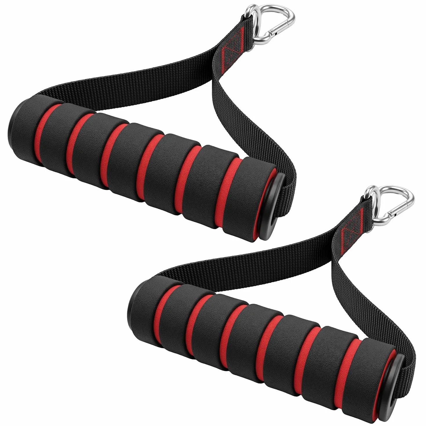 QWORK® 2 sztuki uchwytów do taśm, 2 sztuki karabińczyków, uchwyty do taśm, akcesoria fitness