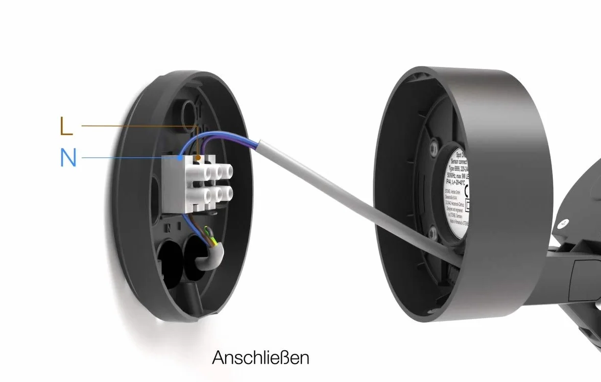 Steinel Reflektor LED Spot ONE S antracytowy, czujnik ruchu 90°, z żarówką LED GU10, podłączany do sieci za pomocą kabla, aluminium, 7,47 W