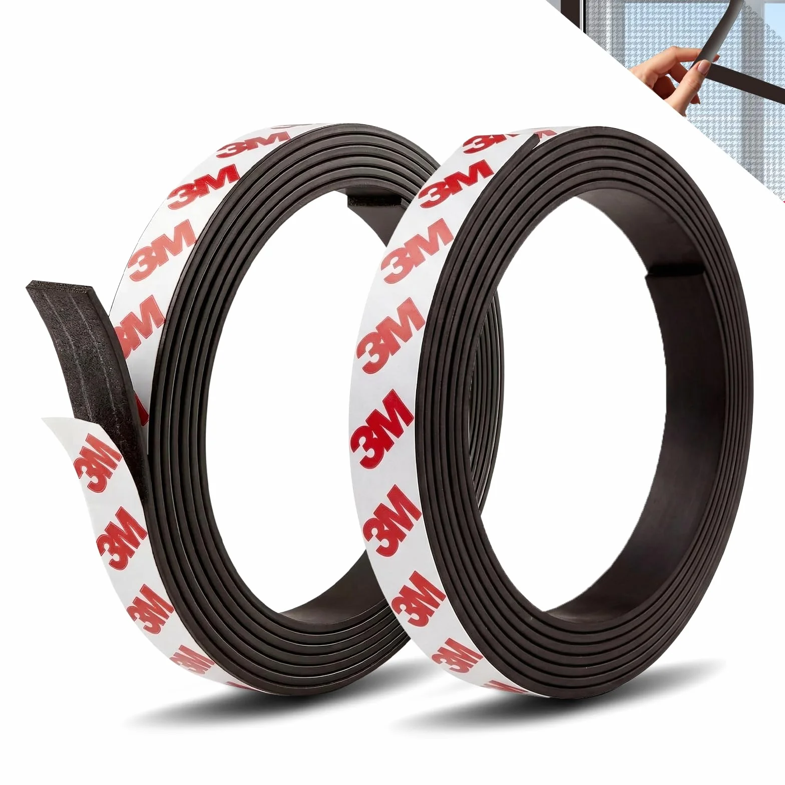 Taśma Magnetyczna Samoprzylepna 2m+2m do Moskitier 2mm×15mm