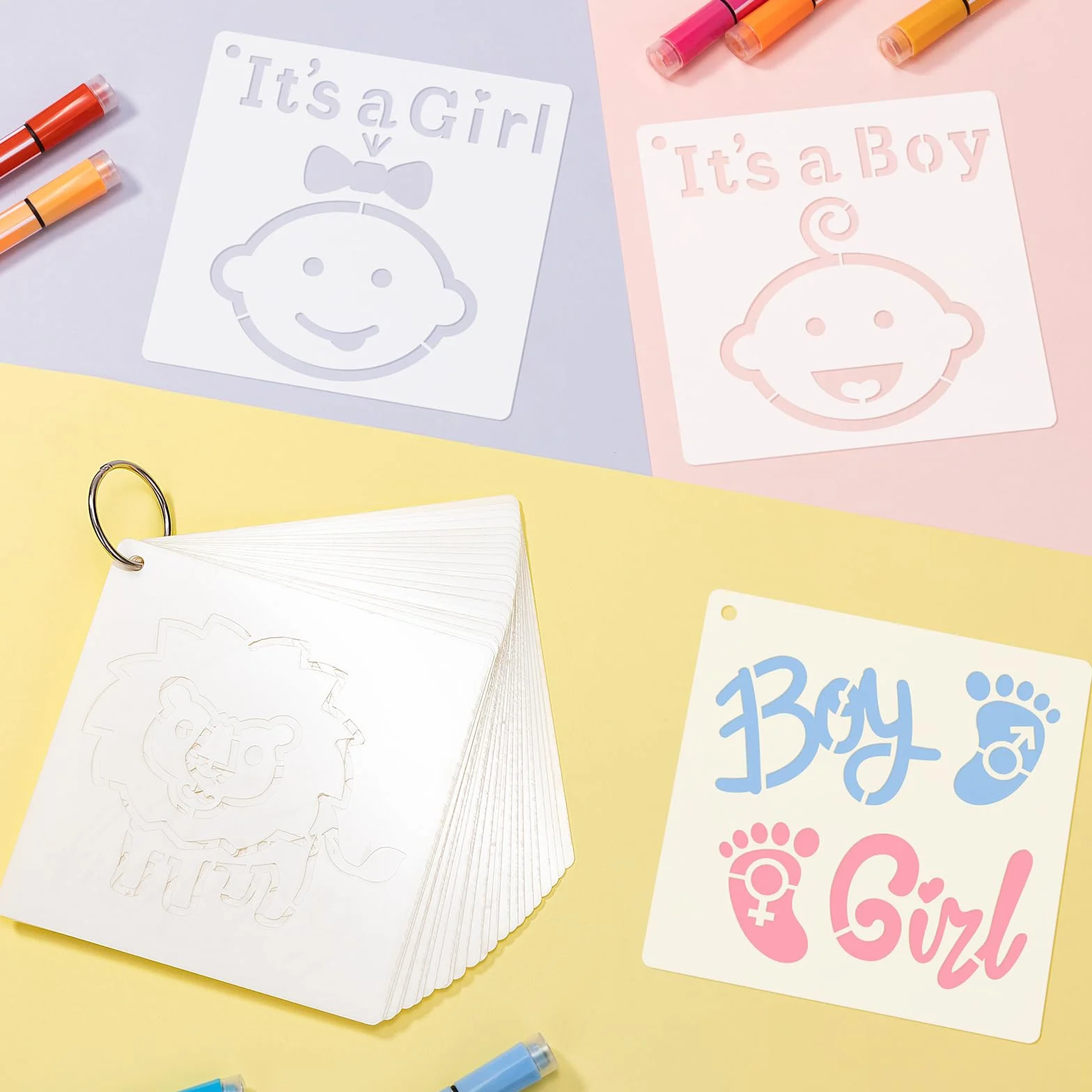 Szablony na baby shower motyw dziecka 25 szt zestaw do malowania tkanin wielokrotnego użytku rękodzieło
