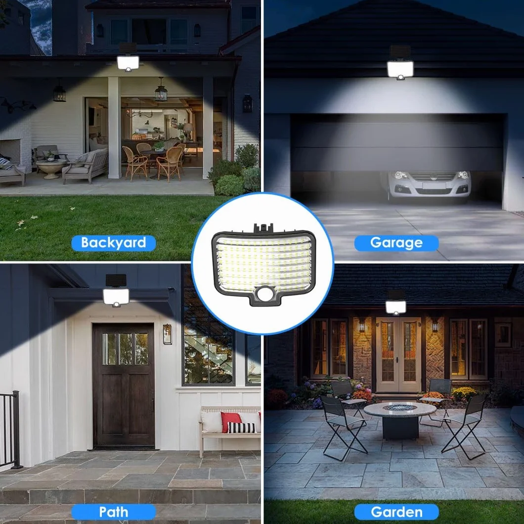 Zewnętrzna lampa solarna LED 800 lm 2600 mAh IP65 z czujnikiem ruchu 120 diod 3 tryby