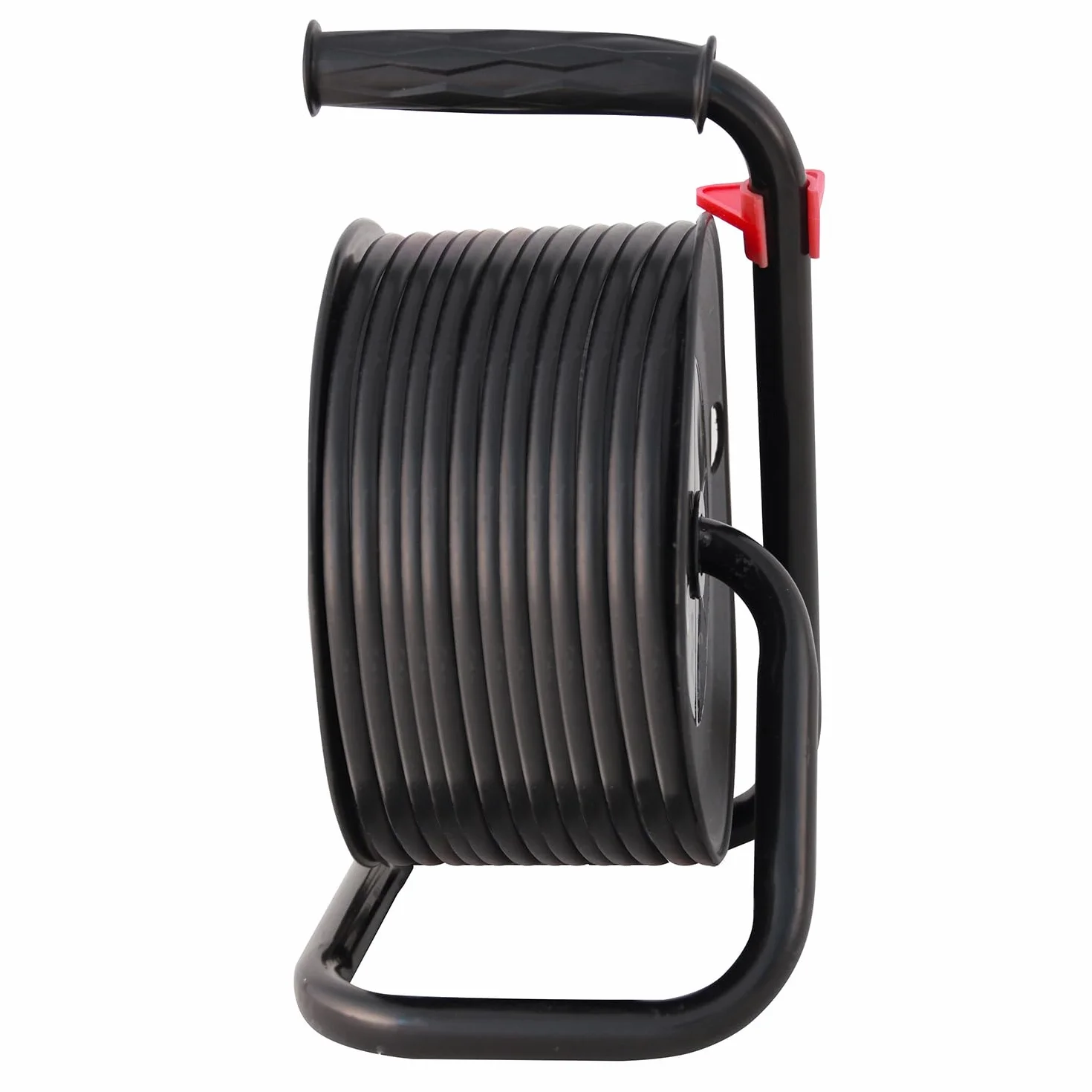 Velamp REEL-FR-40 Rallonge Prolongateur électrique 40 m avec enrouleur 4 Prises 16 A section 3G1,5 mm² + coupe-circuit. Noir et Rouge