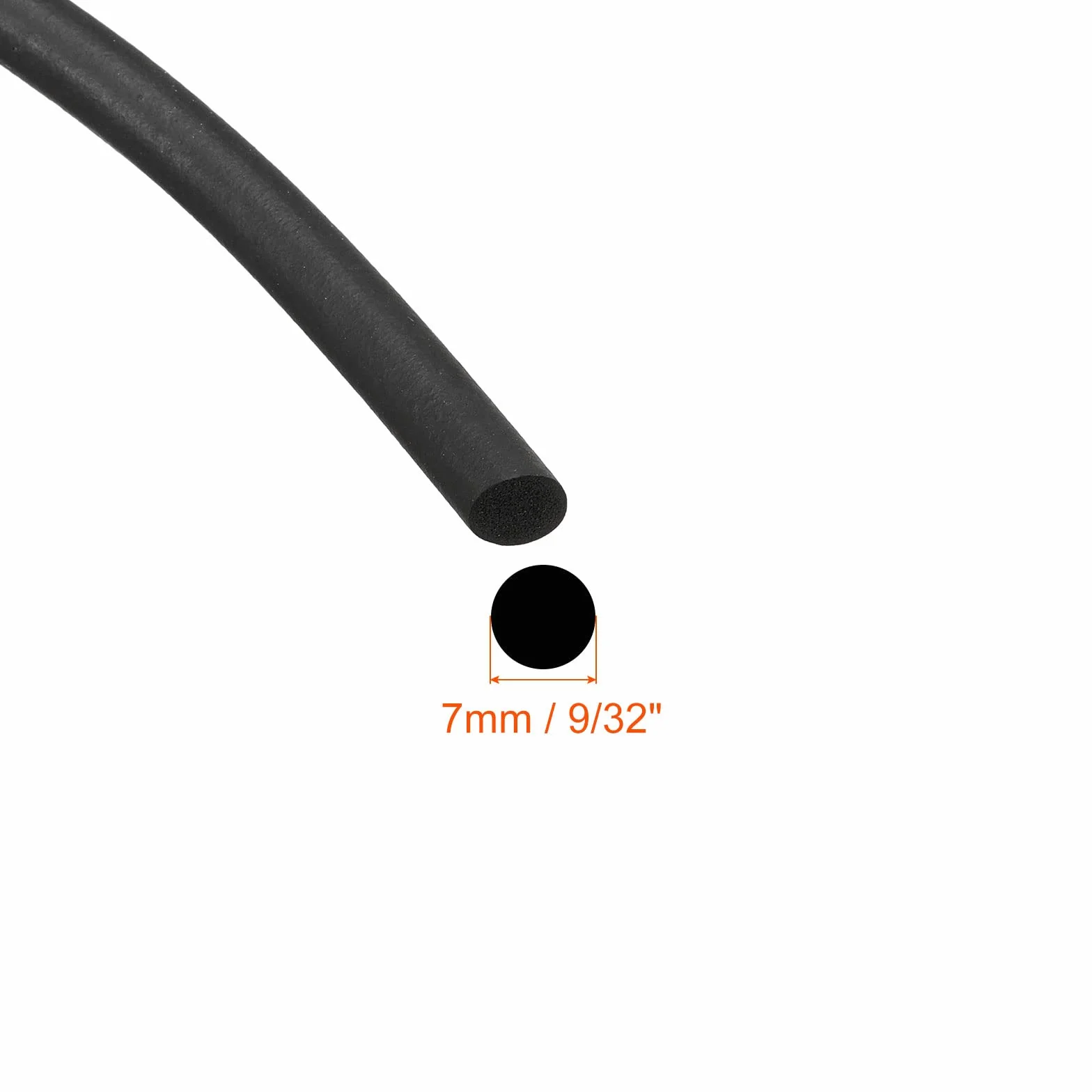 Uszczelka z pianki gumowej EPDM 7 mm x 2 m, okrągła guma do uszczelnienia