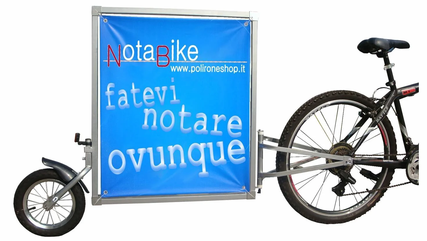NOTABIKE reklama reklamowa przyczepa do roweru